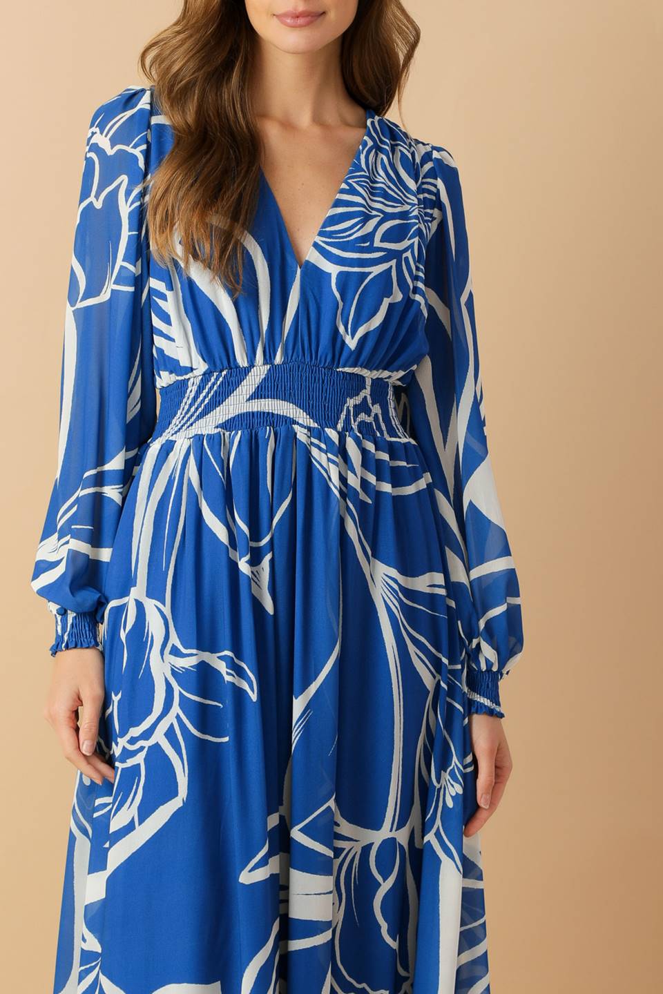 Robe Maxi Tissée Gouttes de Rosée Dansantes