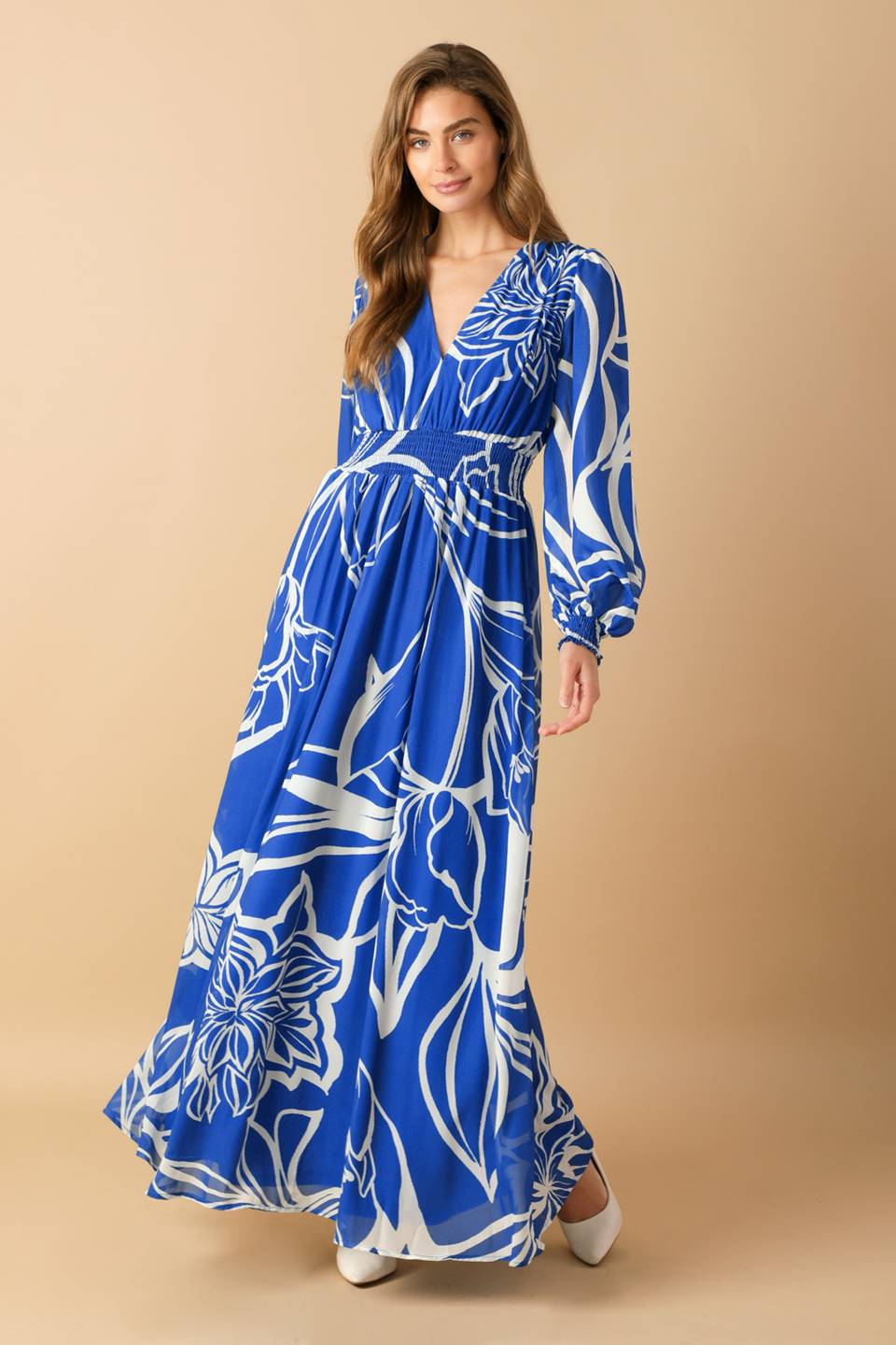 Robe Maxi Tissée Gouttes de Rosée Dansantes