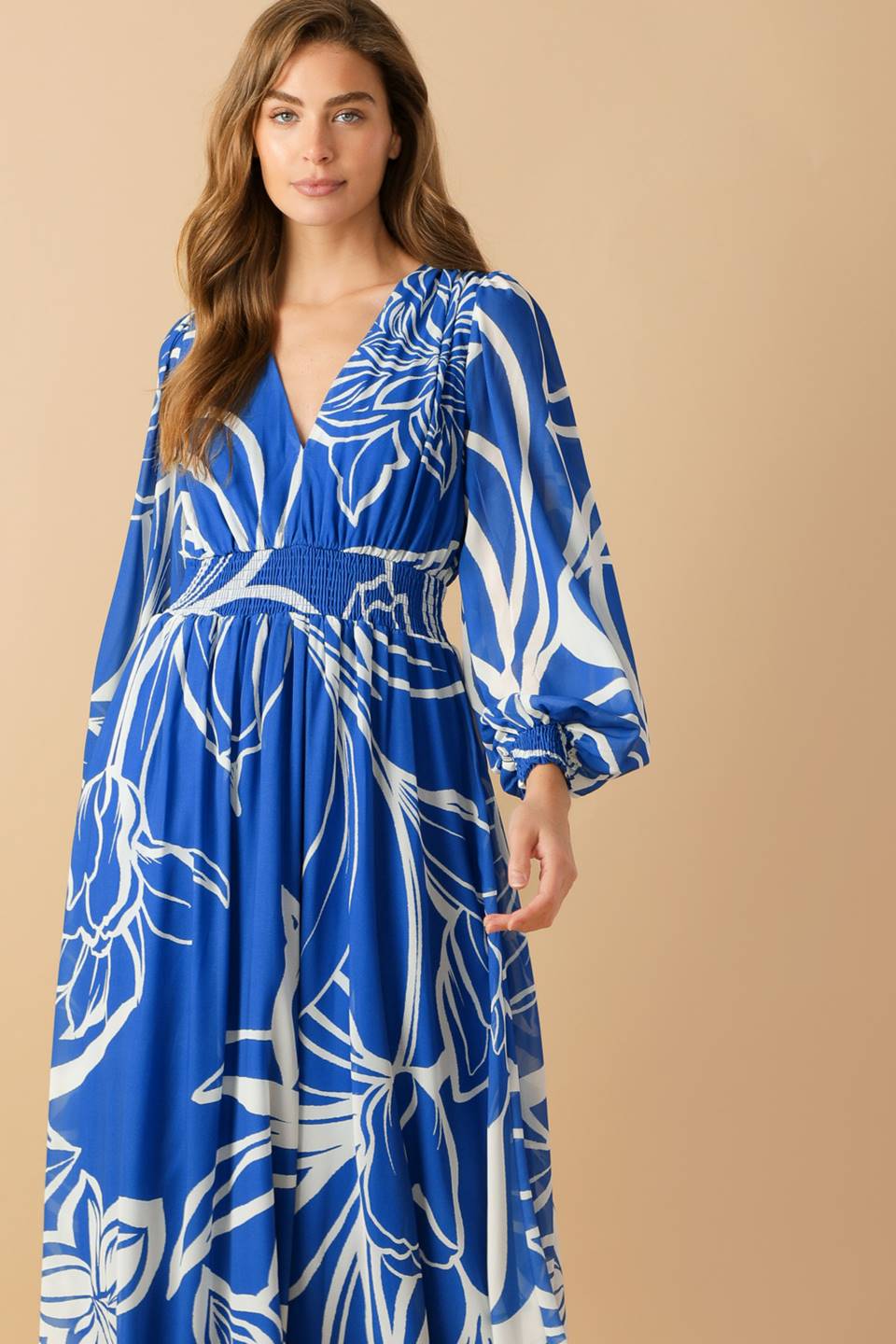 Robe Maxi Tissée Gouttes de Rosée Dansantes