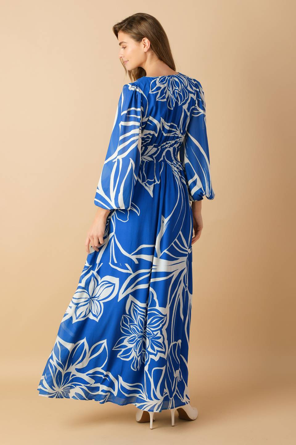 Robe Maxi Tissée Gouttes de Rosée Dansantes