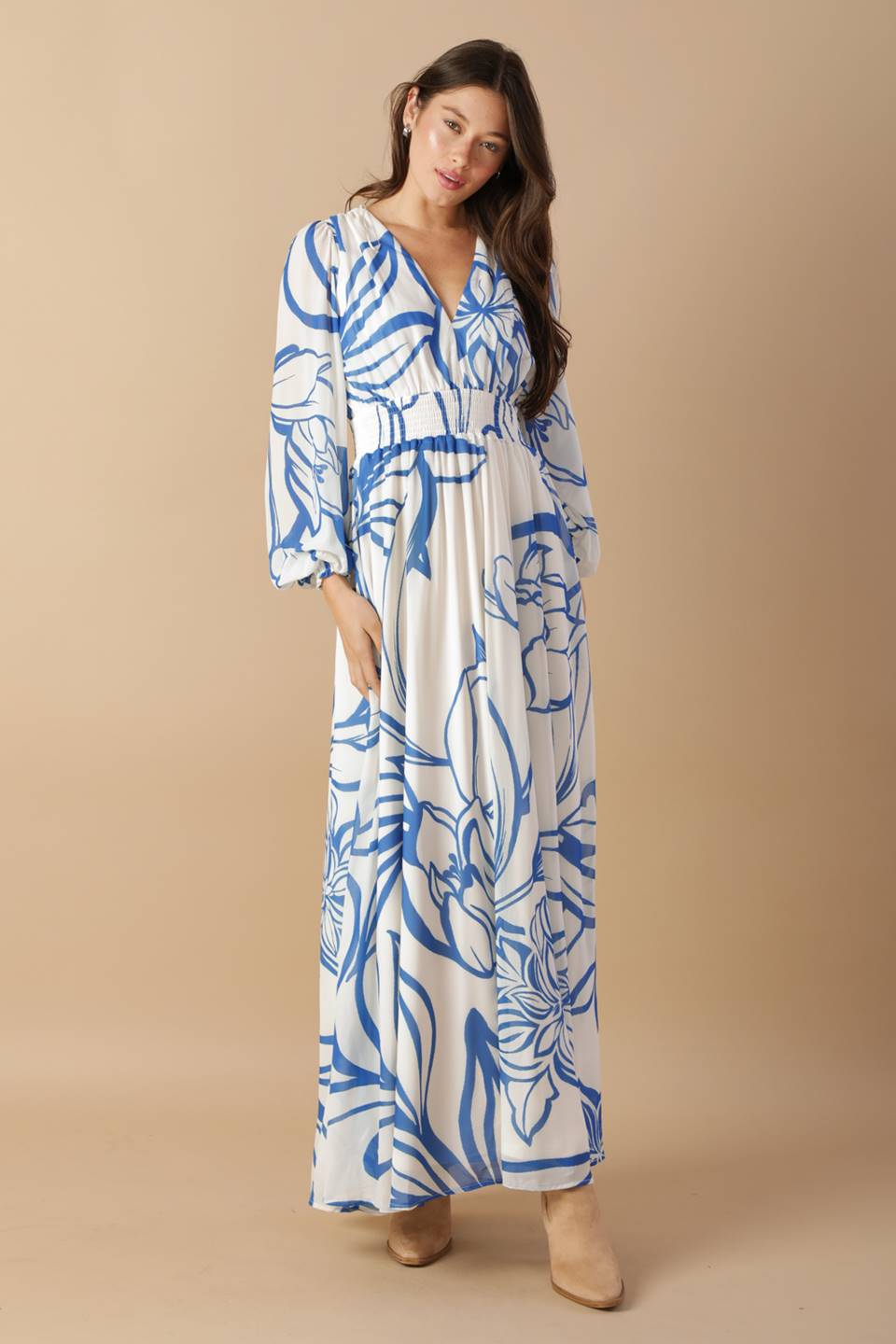 Robe Maxi Tissée Gouttes de Rosée Dansantes