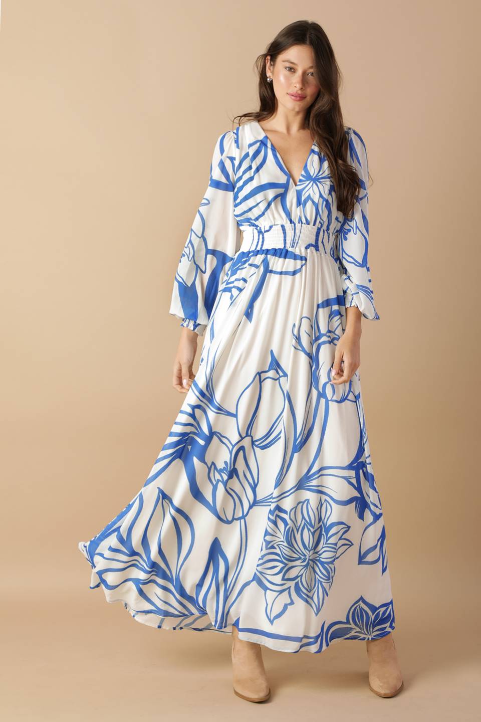 Robe Maxi Tissée Gouttes de Rosée Dansantes