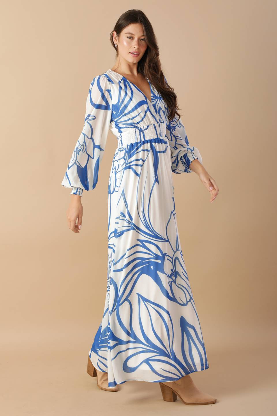 Robe Maxi Tissée Gouttes de Rosée Dansantes