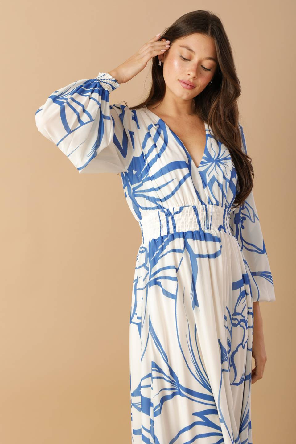 Robe Maxi Tissée Gouttes de Rosée Dansantes