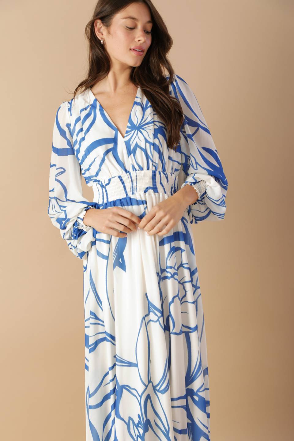Robe Maxi Tissée Gouttes de Rosée Dansantes