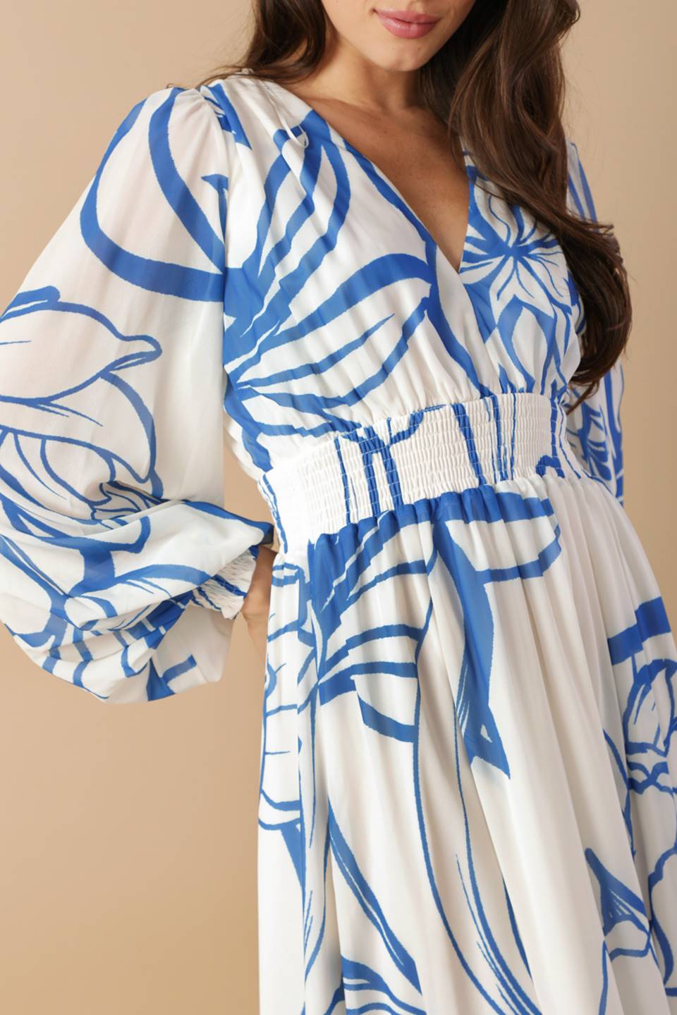Robe Maxi Tissée Gouttes de Rosée Dansantes