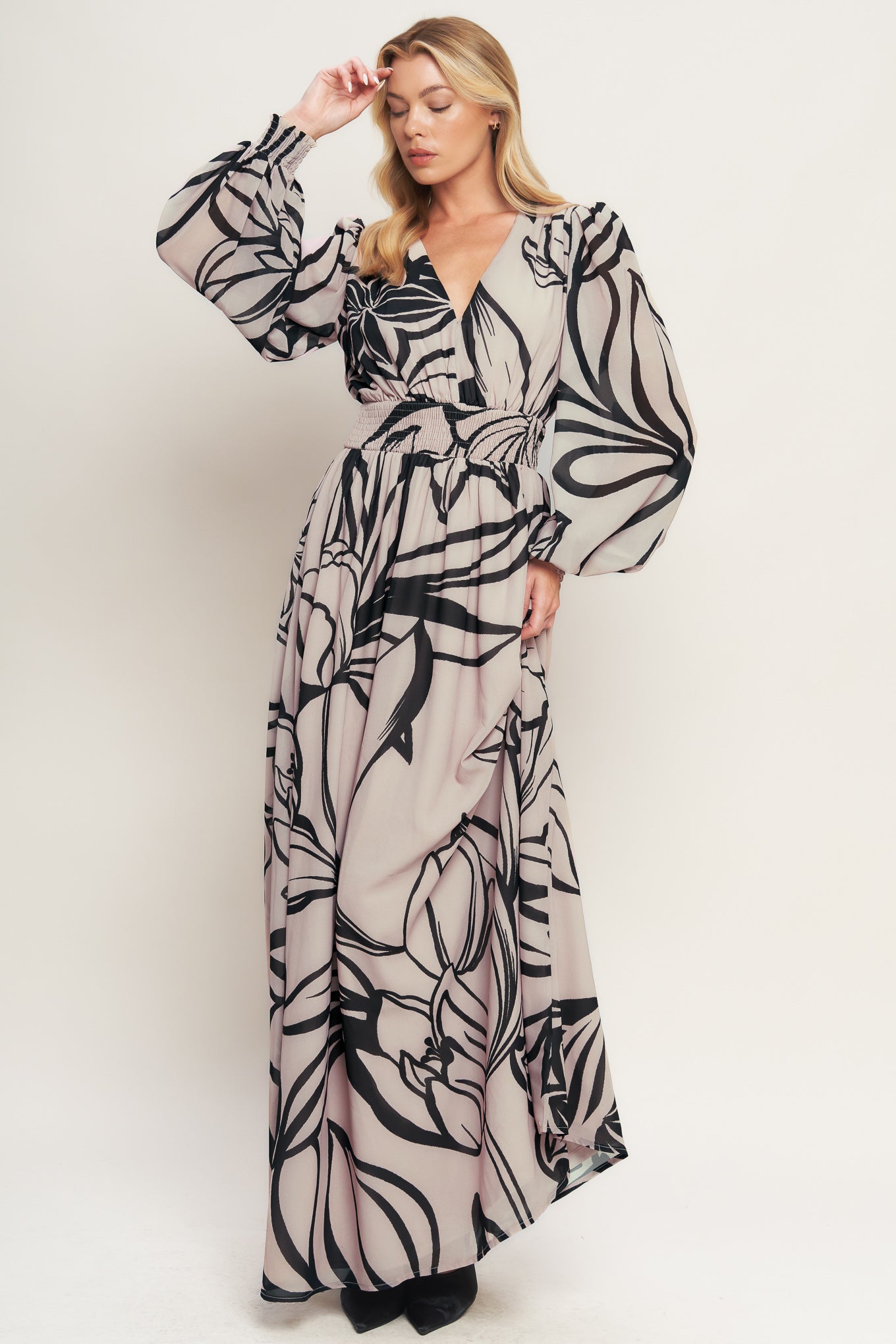 Robe Maxi Tissée Gouttes de Rosée Dansantes