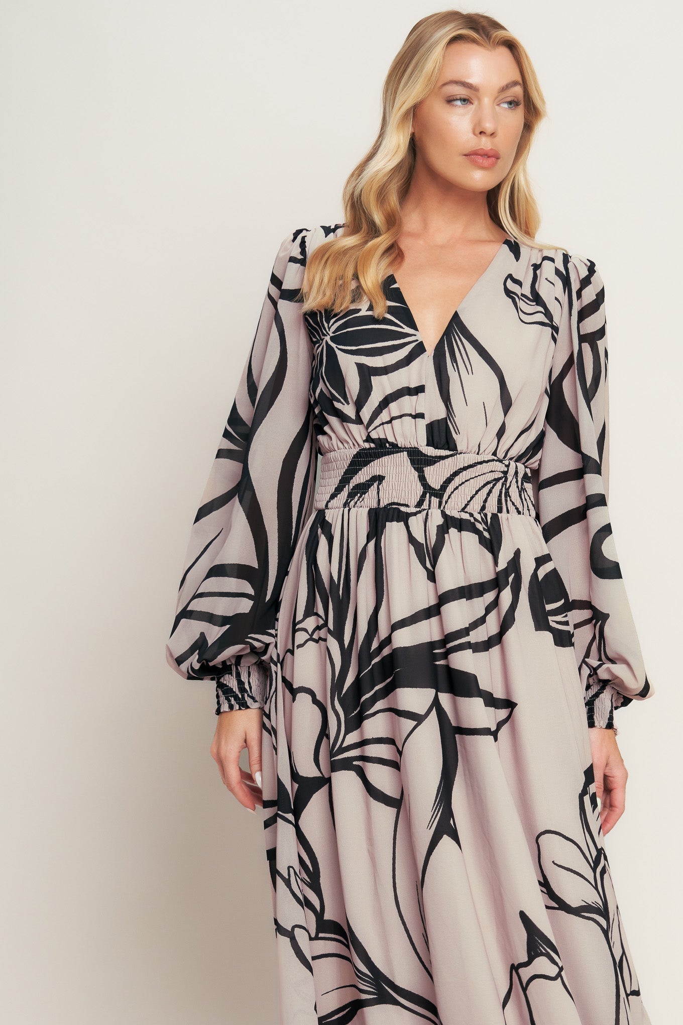 Robe Maxi Tissée Gouttes de Rosée Dansantes