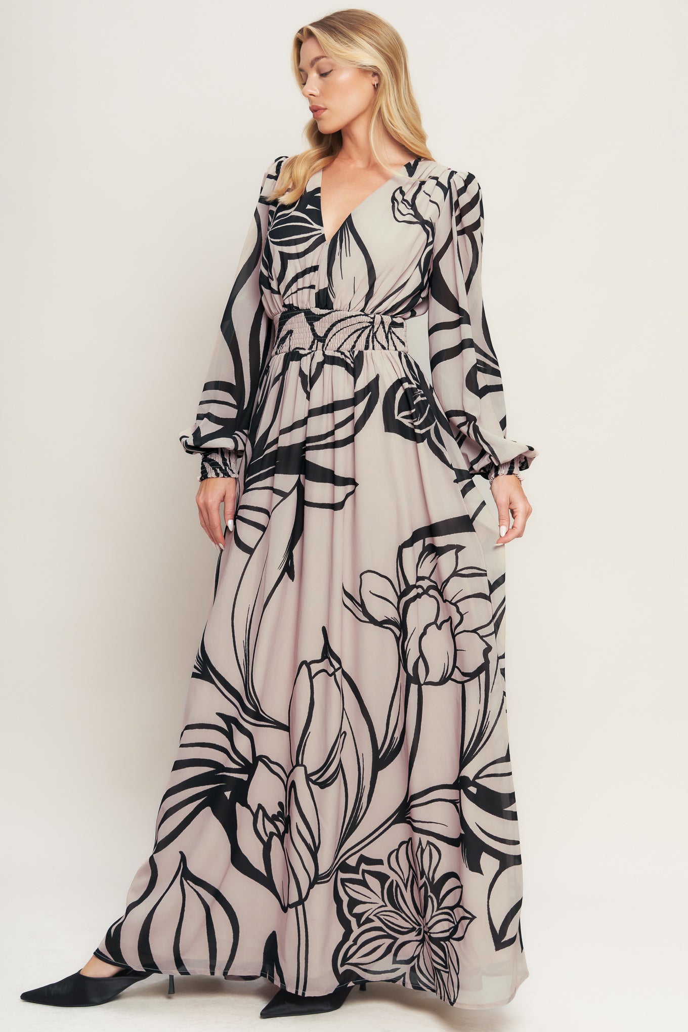 Robe Maxi Tissée Gouttes de Rosée Dansantes