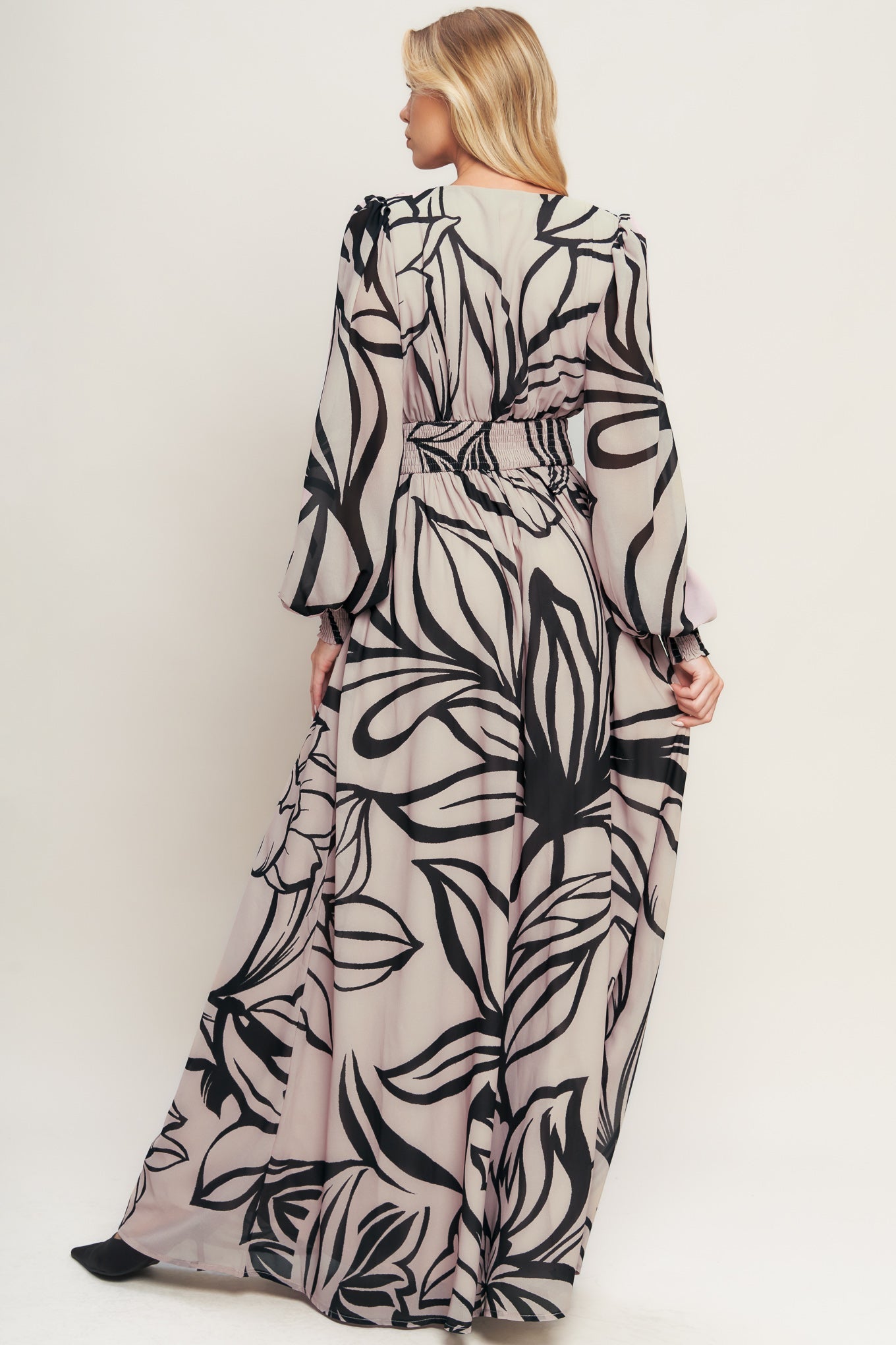 Robe Maxi Tissée Gouttes de Rosée Dansantes
