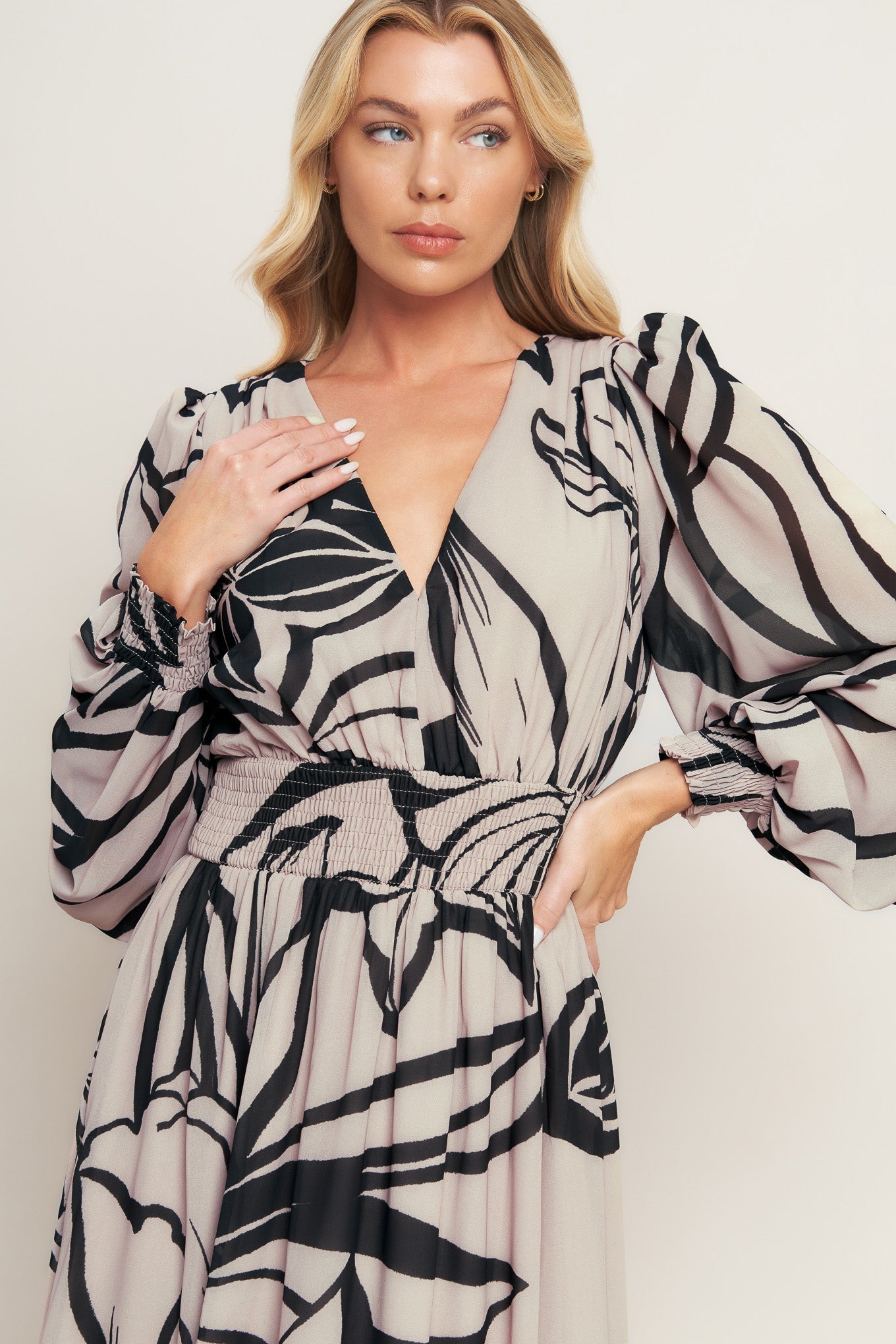 Robe Maxi Tissée Gouttes de Rosée Dansantes