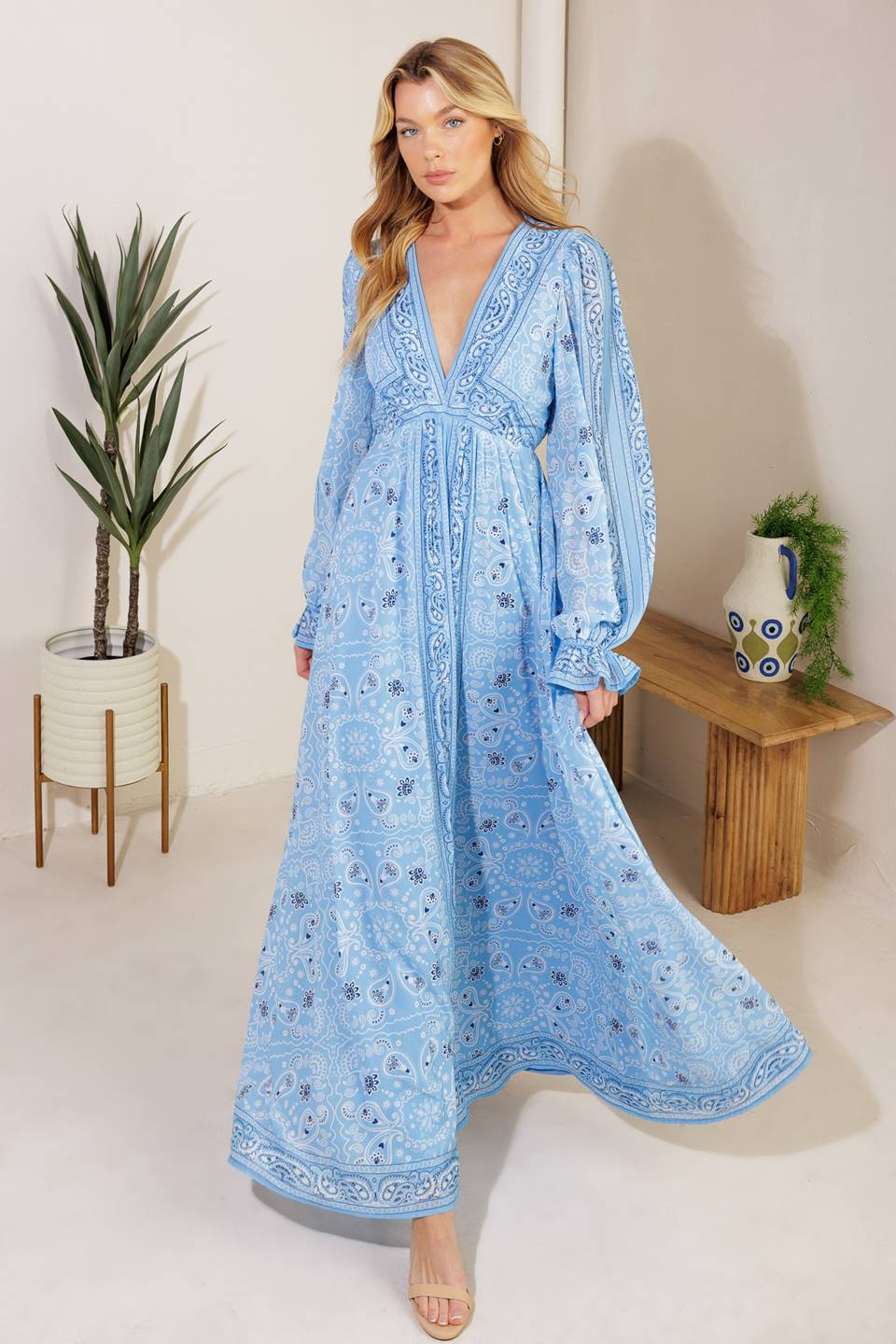 Ripples of Time Woven Maxi Dress