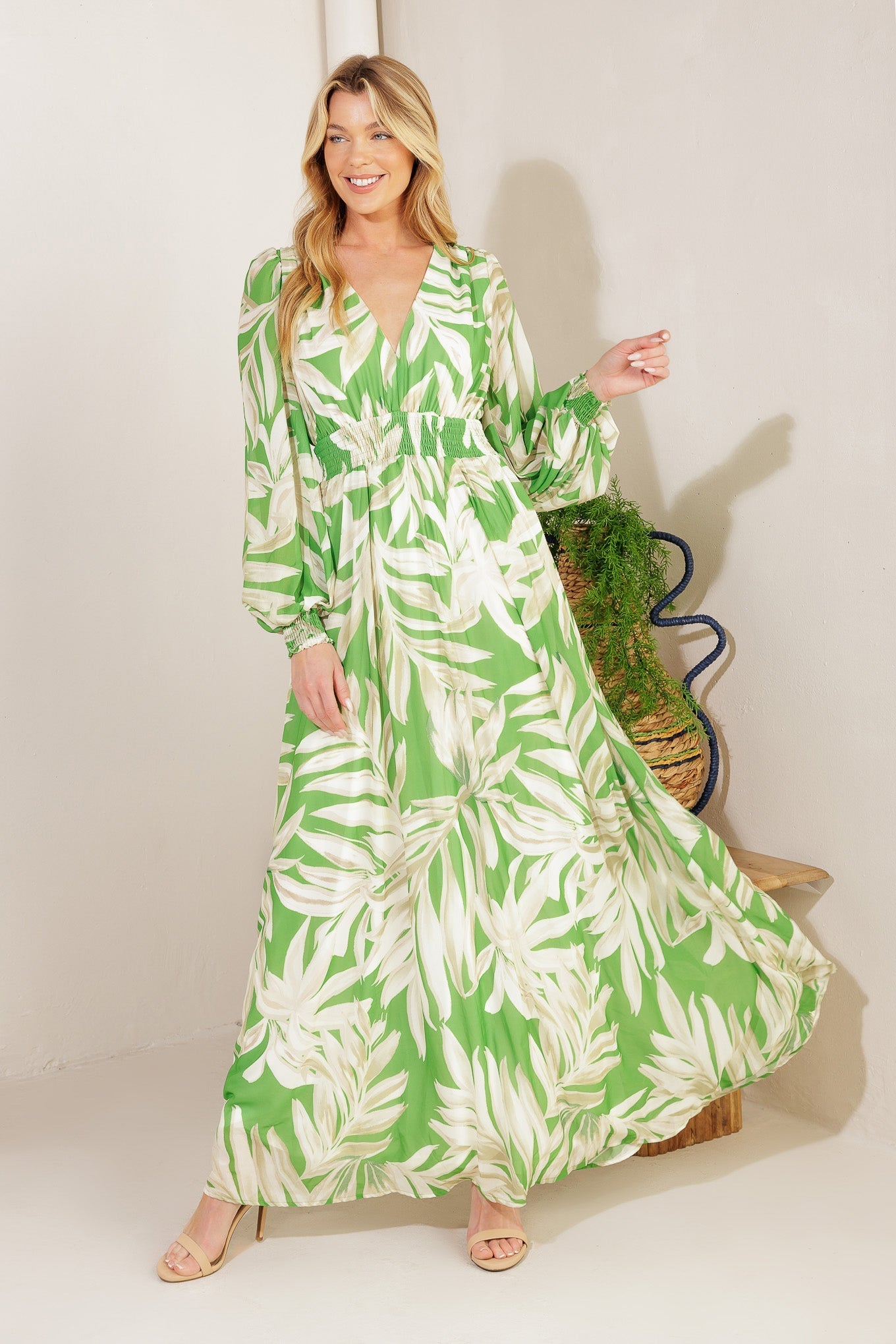 Robe Maxi Tissée Feuilles De Demain
