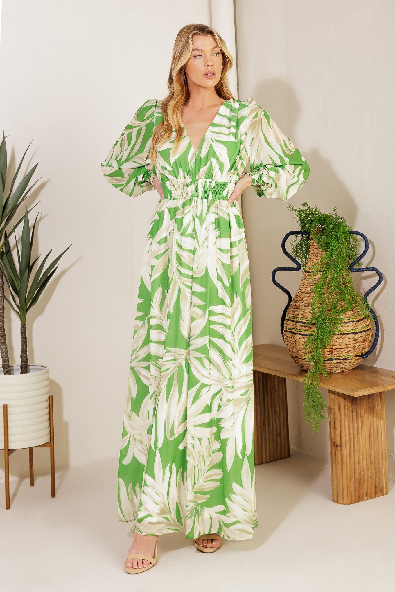 Robe Maxi Tissée Feuilles De Demain