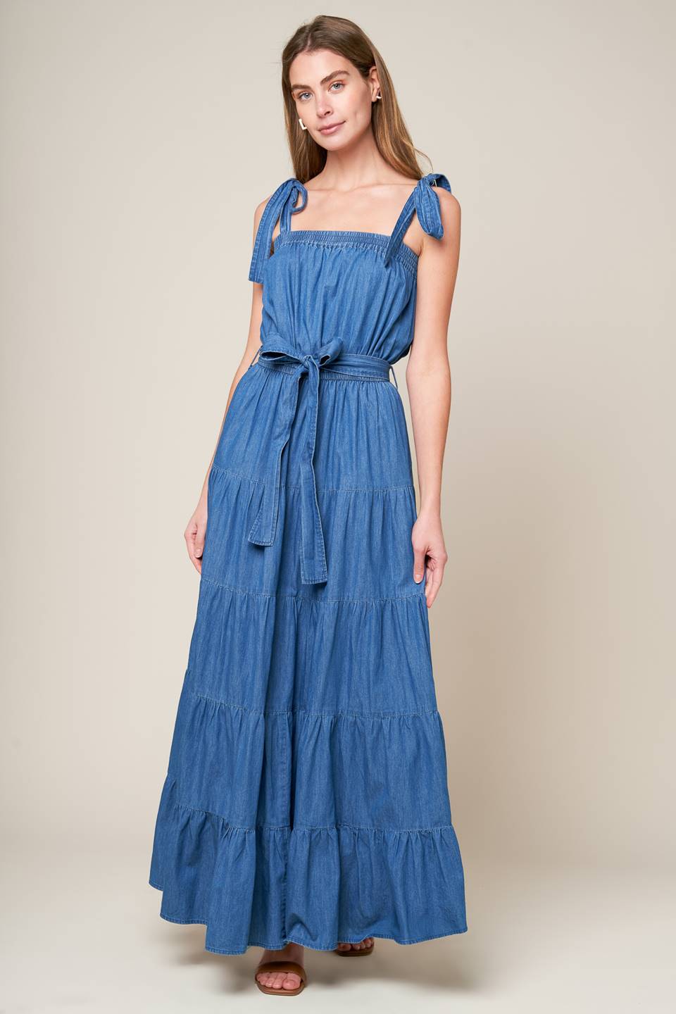 Robe Maxi Chambray Comportement Le Plus Joli