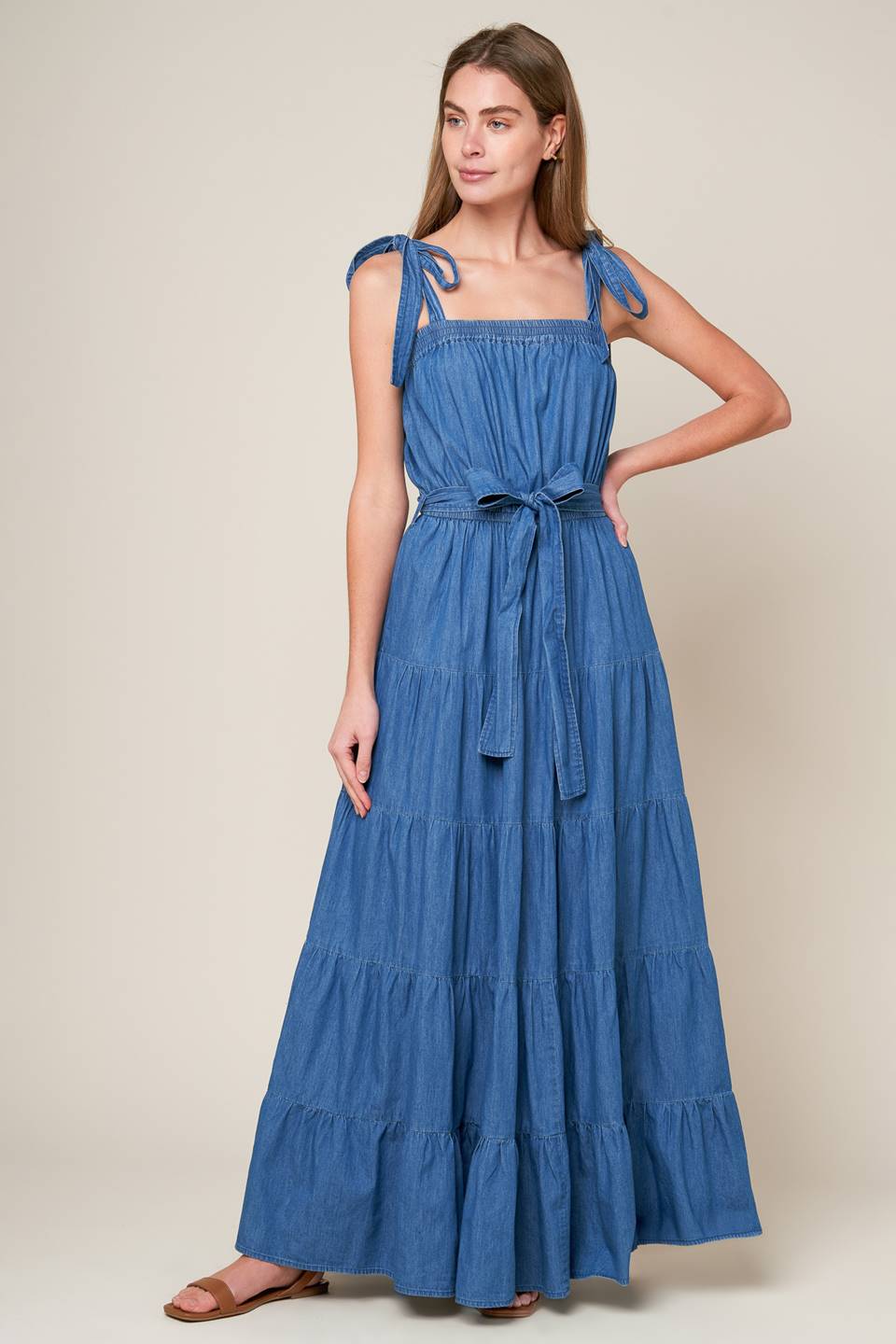 Robe Maxi Chambray Comportement Le Plus Joli