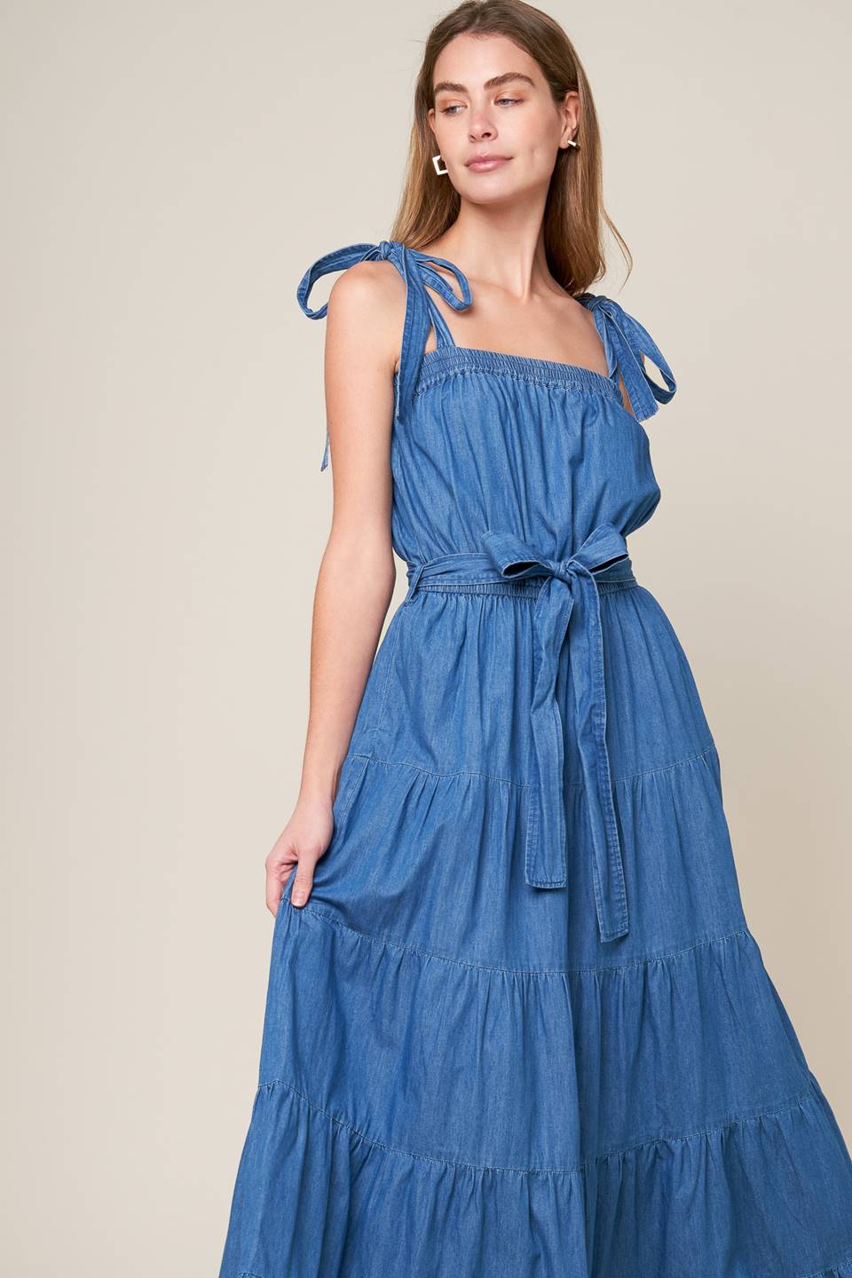 Robe Maxi Chambray Comportement Le Plus Joli