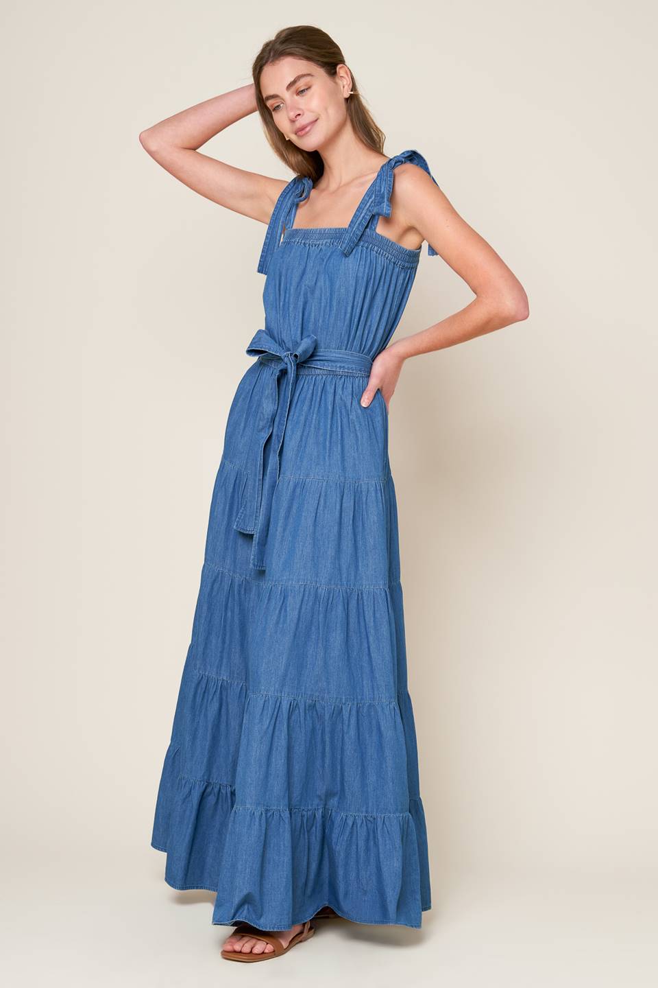 Robe Maxi Chambray Comportement Le Plus Joli