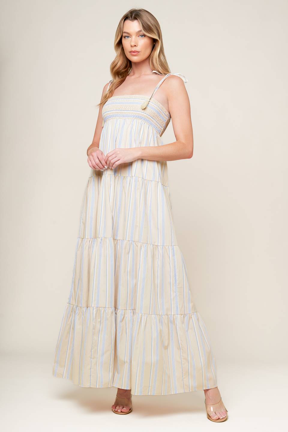 Direct- Waves of Lift Woven Maxi Dress