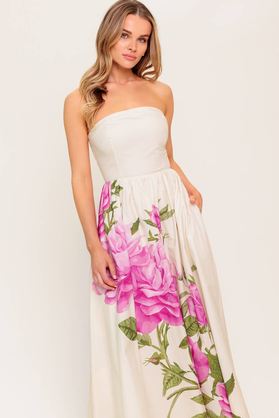Robe Maxi Florale Tissée Emportée par la Brise