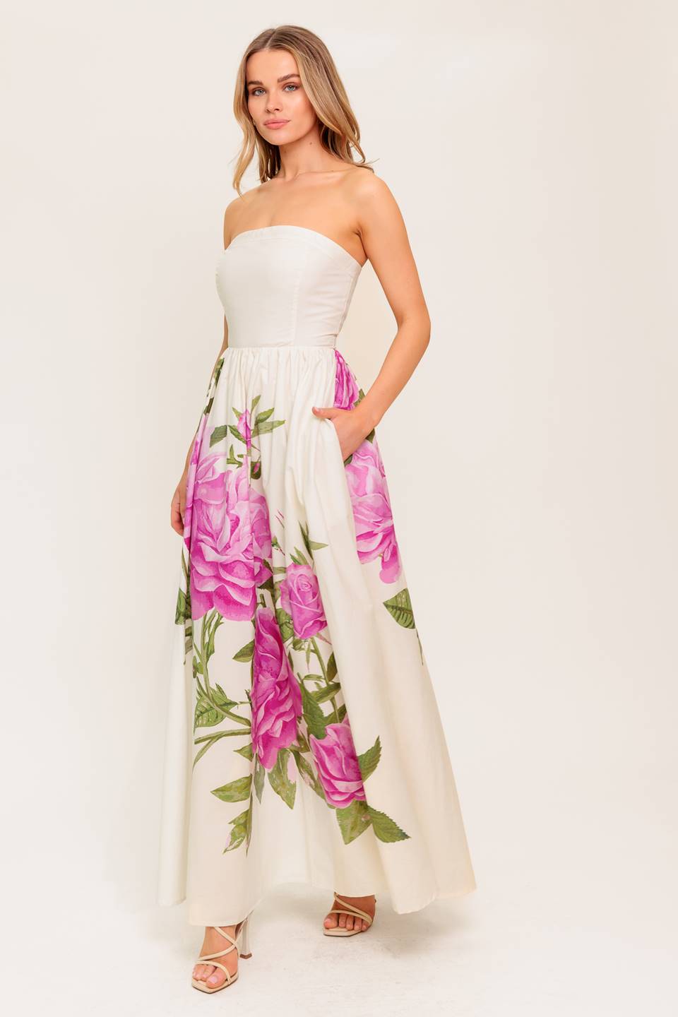 Robe Maxi Florale Tissée Emportée par la Brise