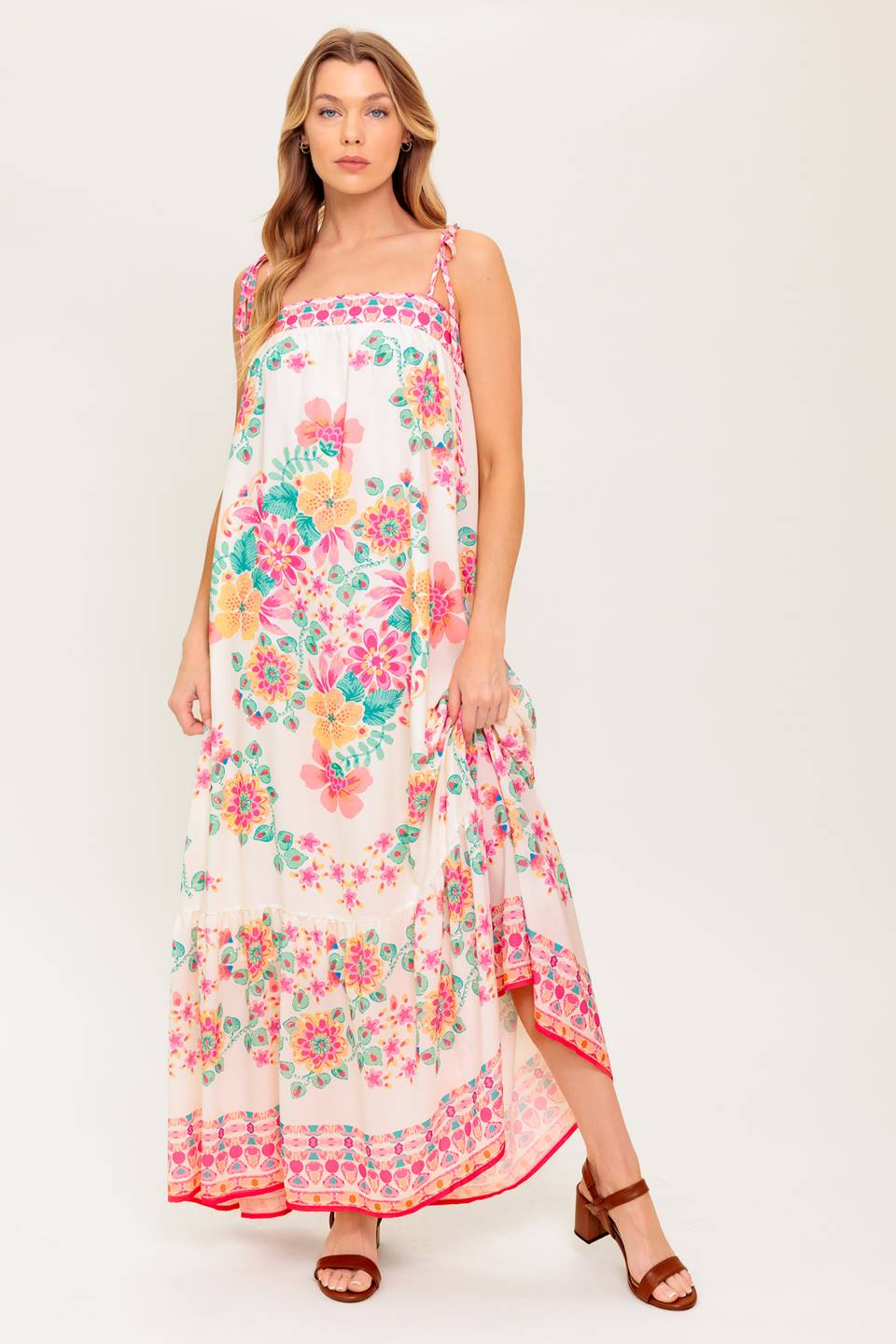 Ivory Woven Maxi Dress