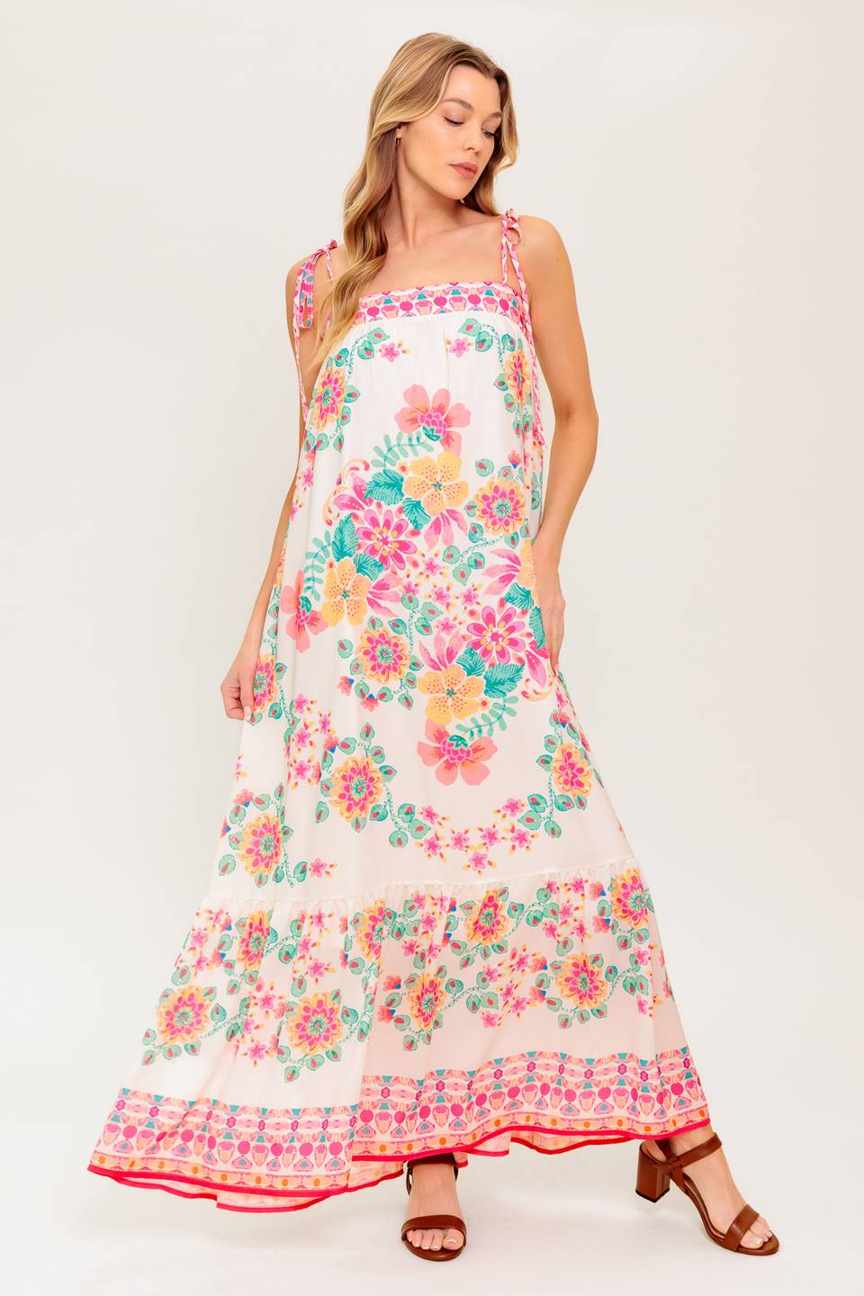 Ivory Woven Maxi Dress