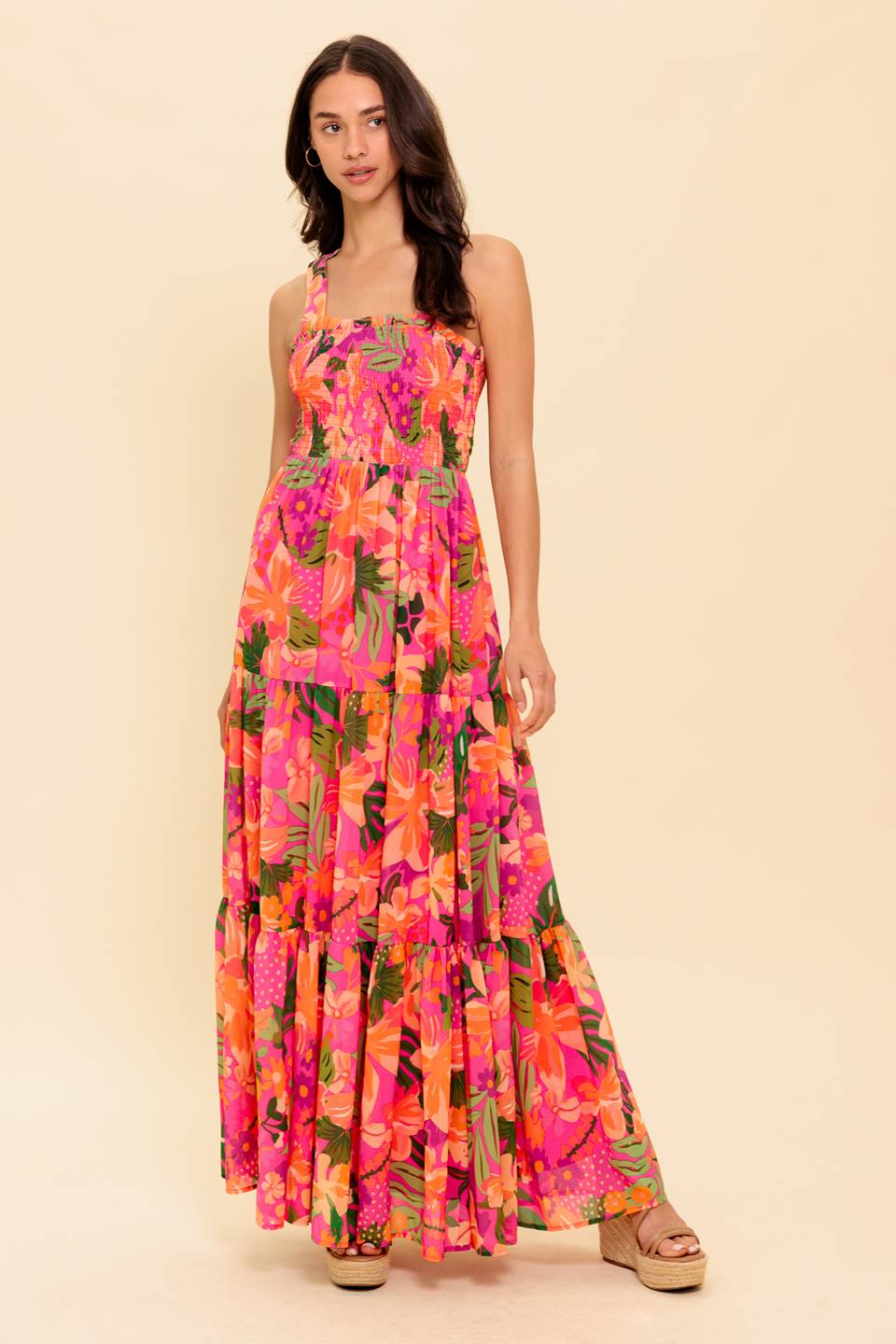 Robe Maxi Tissée Soirée au Lever du Soleil