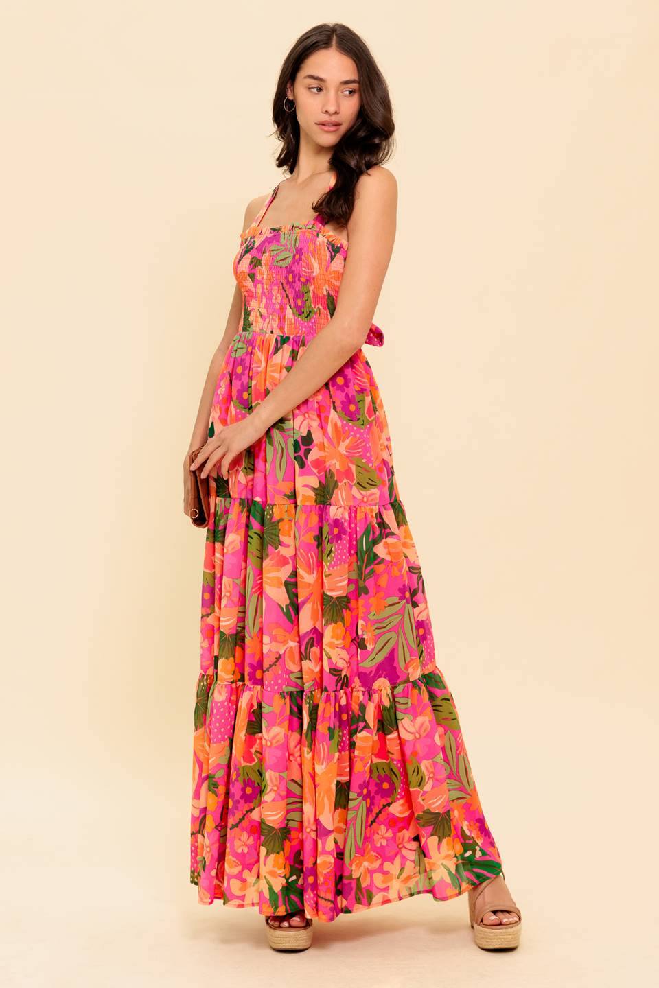 Robe Maxi Tissée Soirée au Lever du Soleil