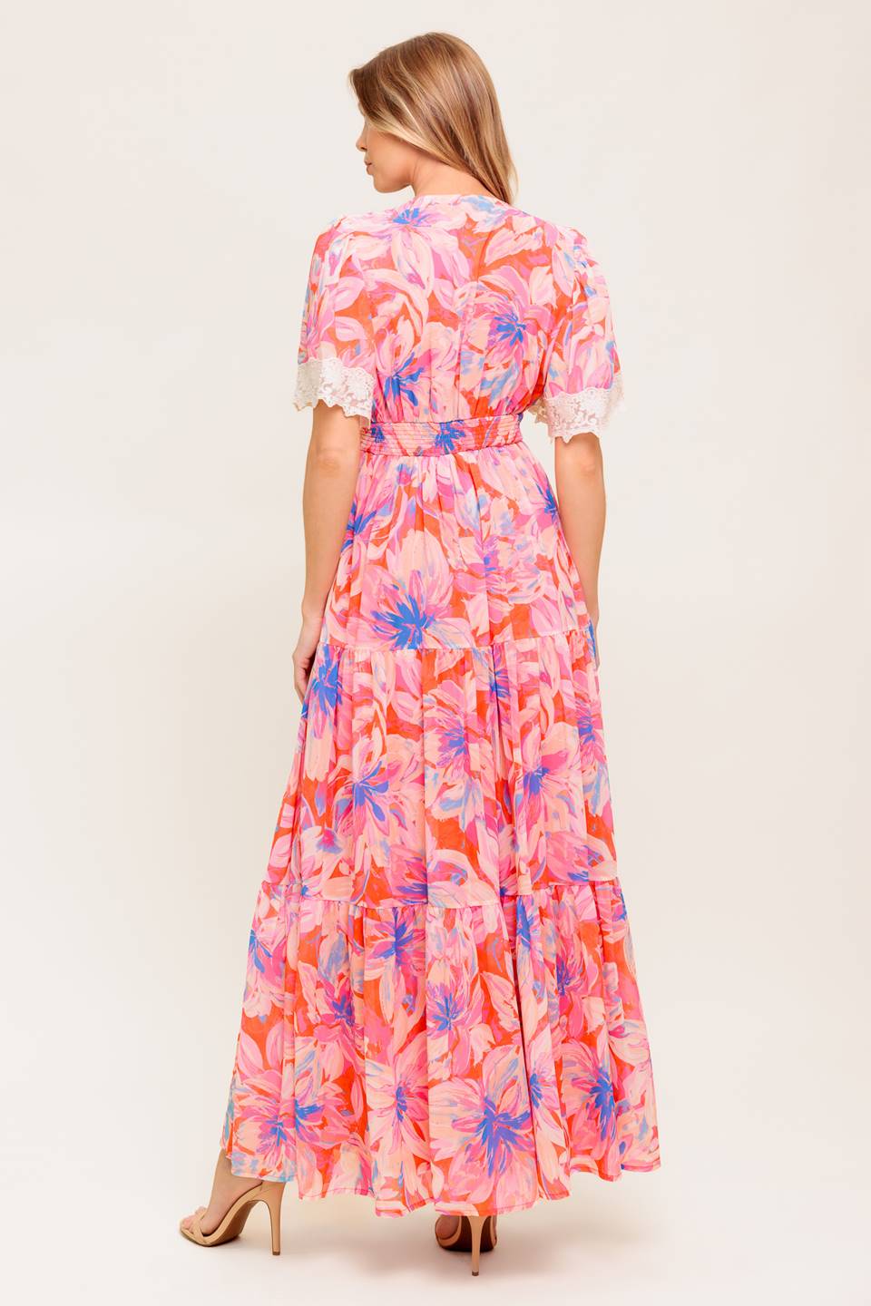Robe Maxi Tissée Florale Minimaliste