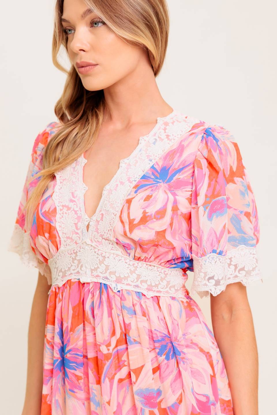Robe Maxi Tissée Florale Minimaliste