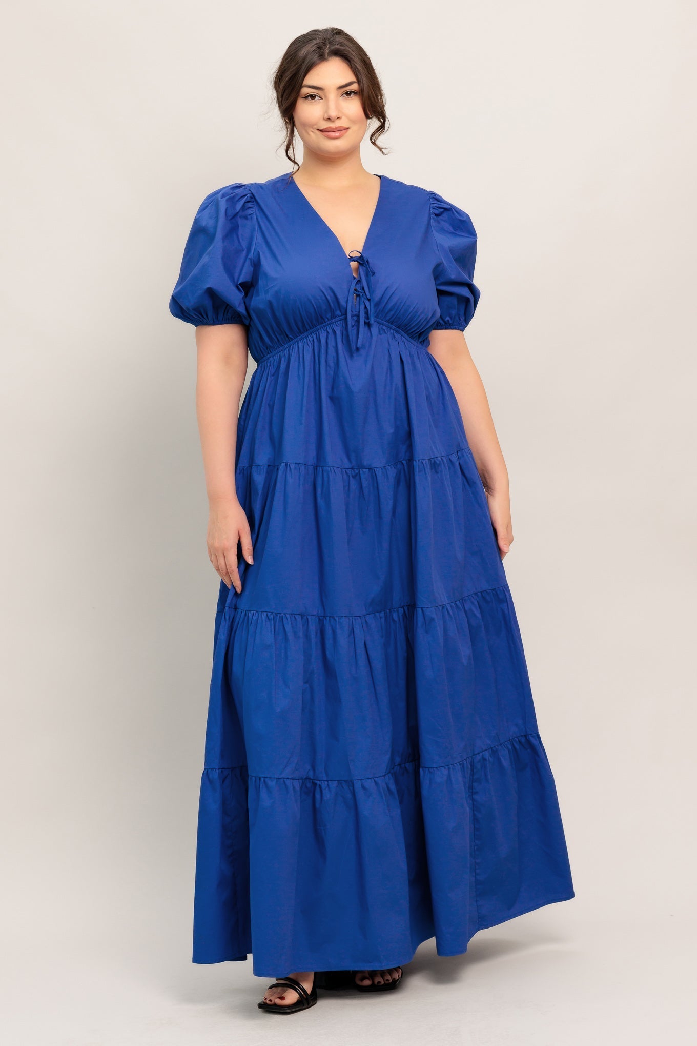 Royal Blue Vævet Maxikjole — Sommerglød
