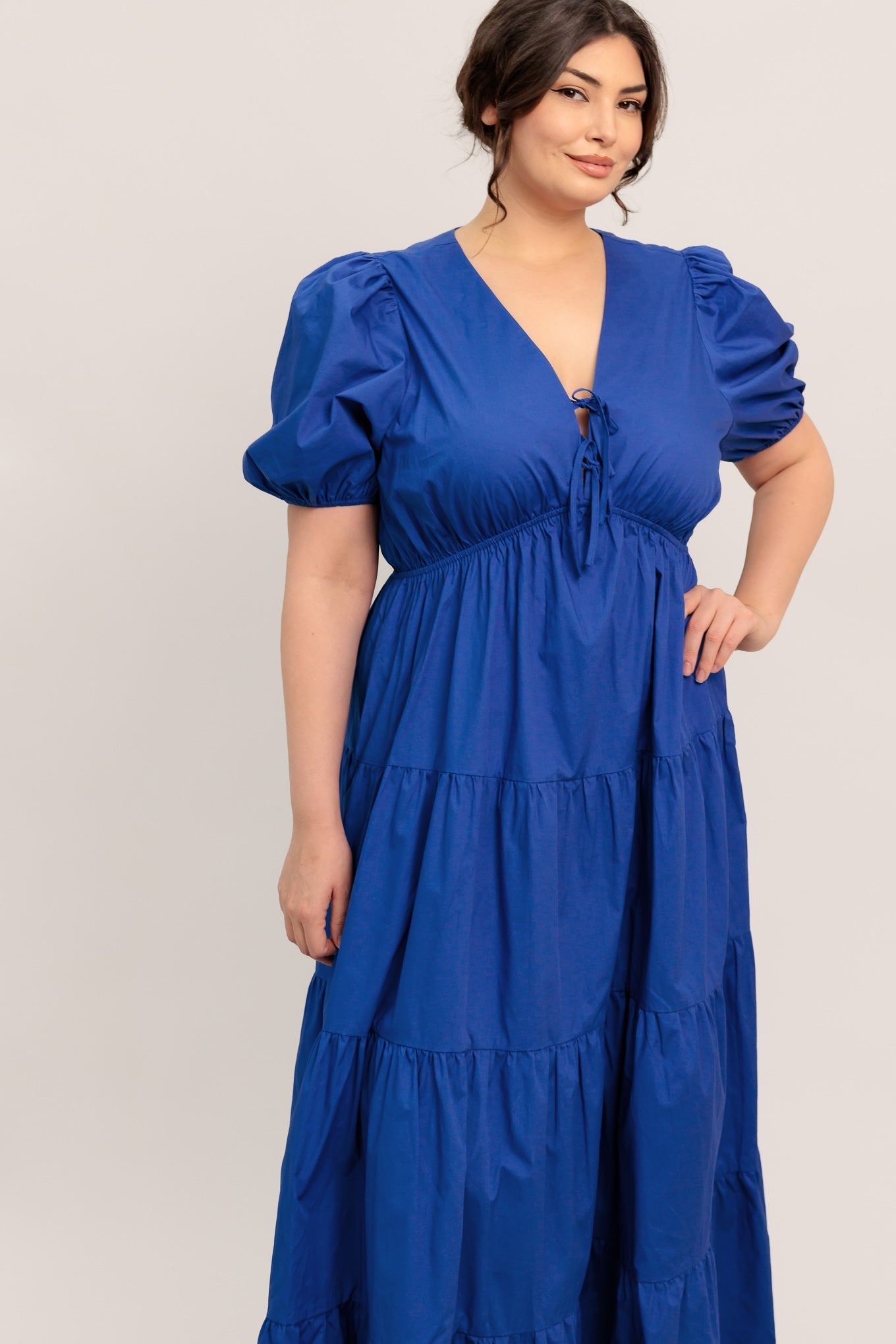 Royal Blue Vævet Maxikjole — Sommerglød