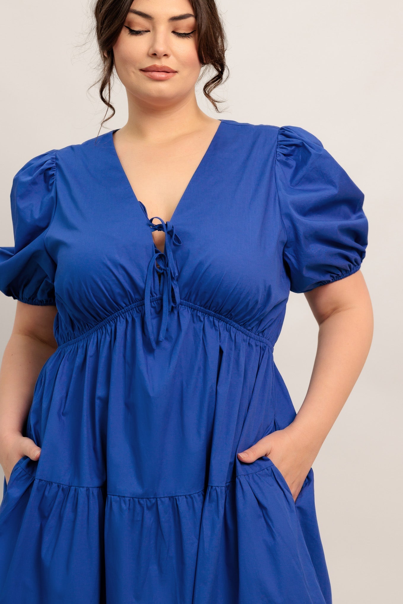 Royal Blue Vævet Maxikjole — Sommerglød