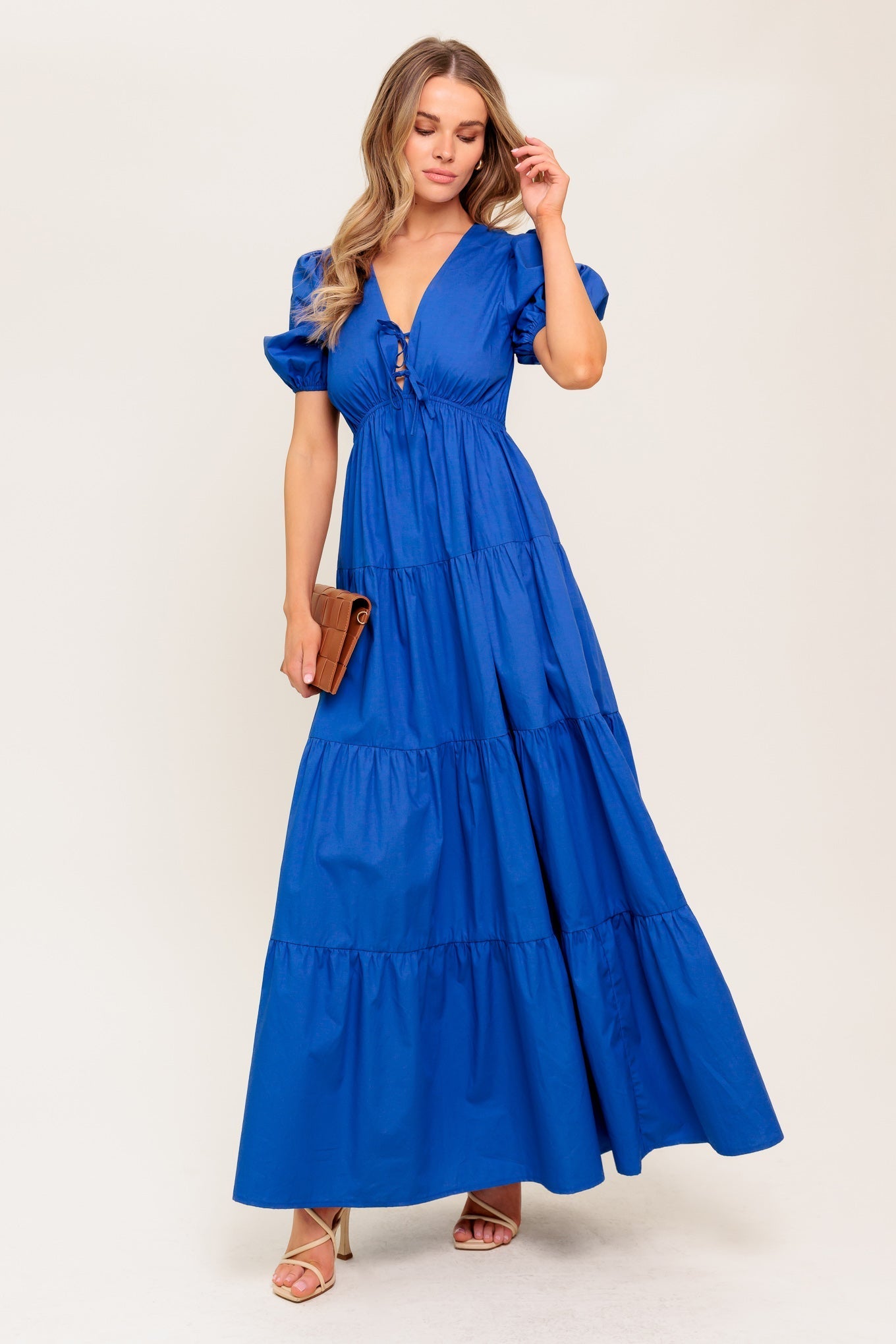 Royal Blue Vævet Maxikjole — Sommerglød
