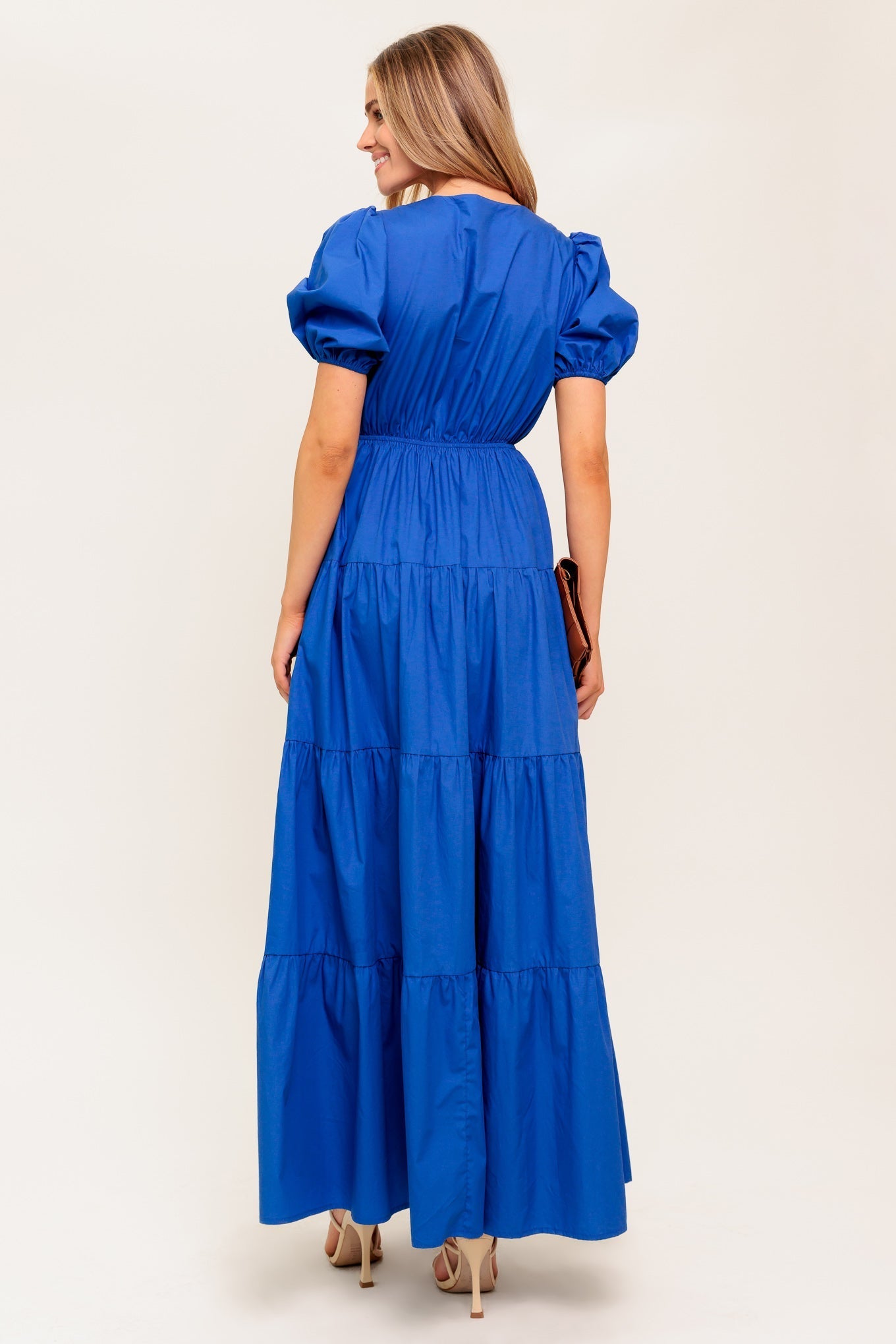 Royal Blue Vævet Maxikjole — Sommerglød