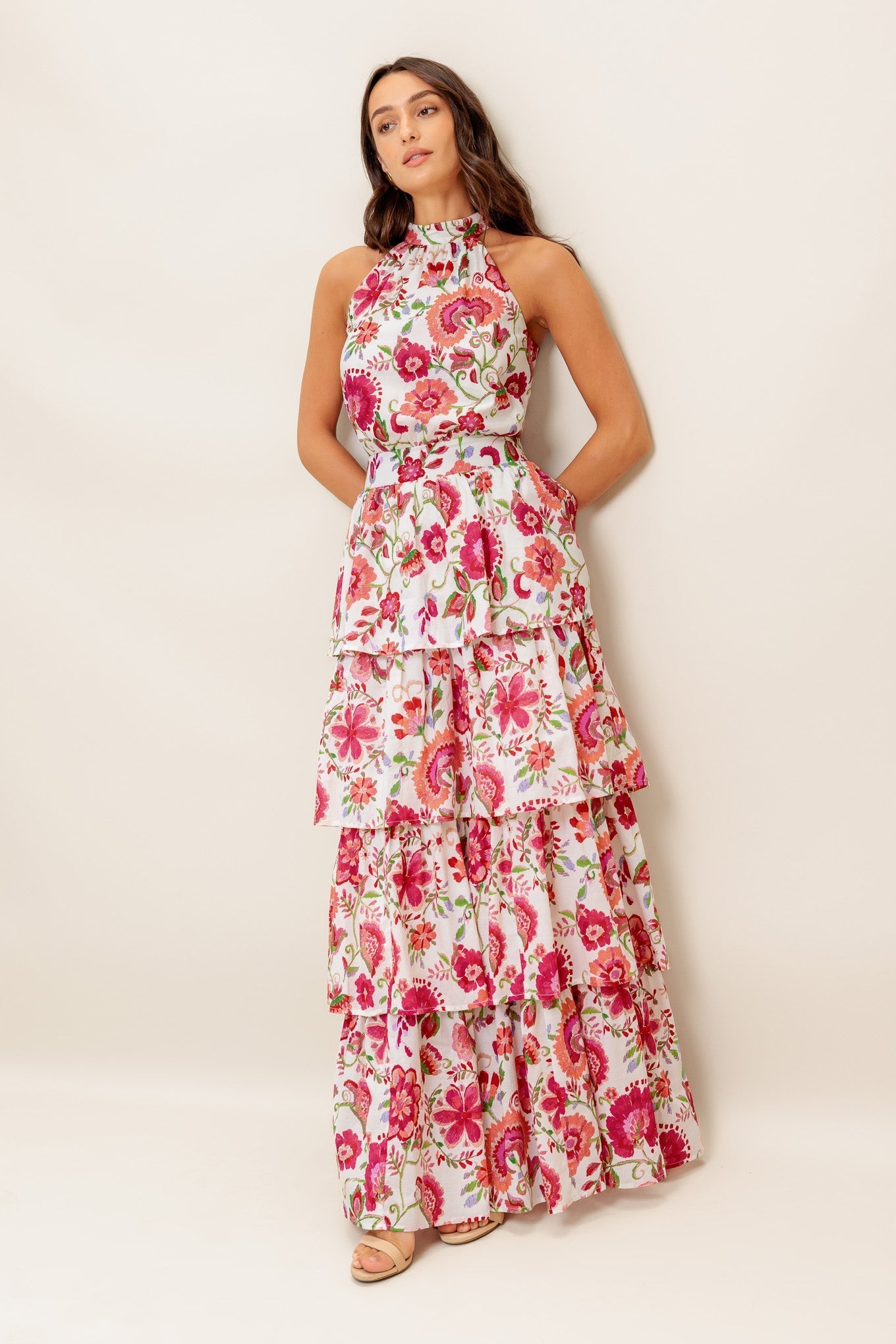 Floral Rhapsody Vævet Maxikjole