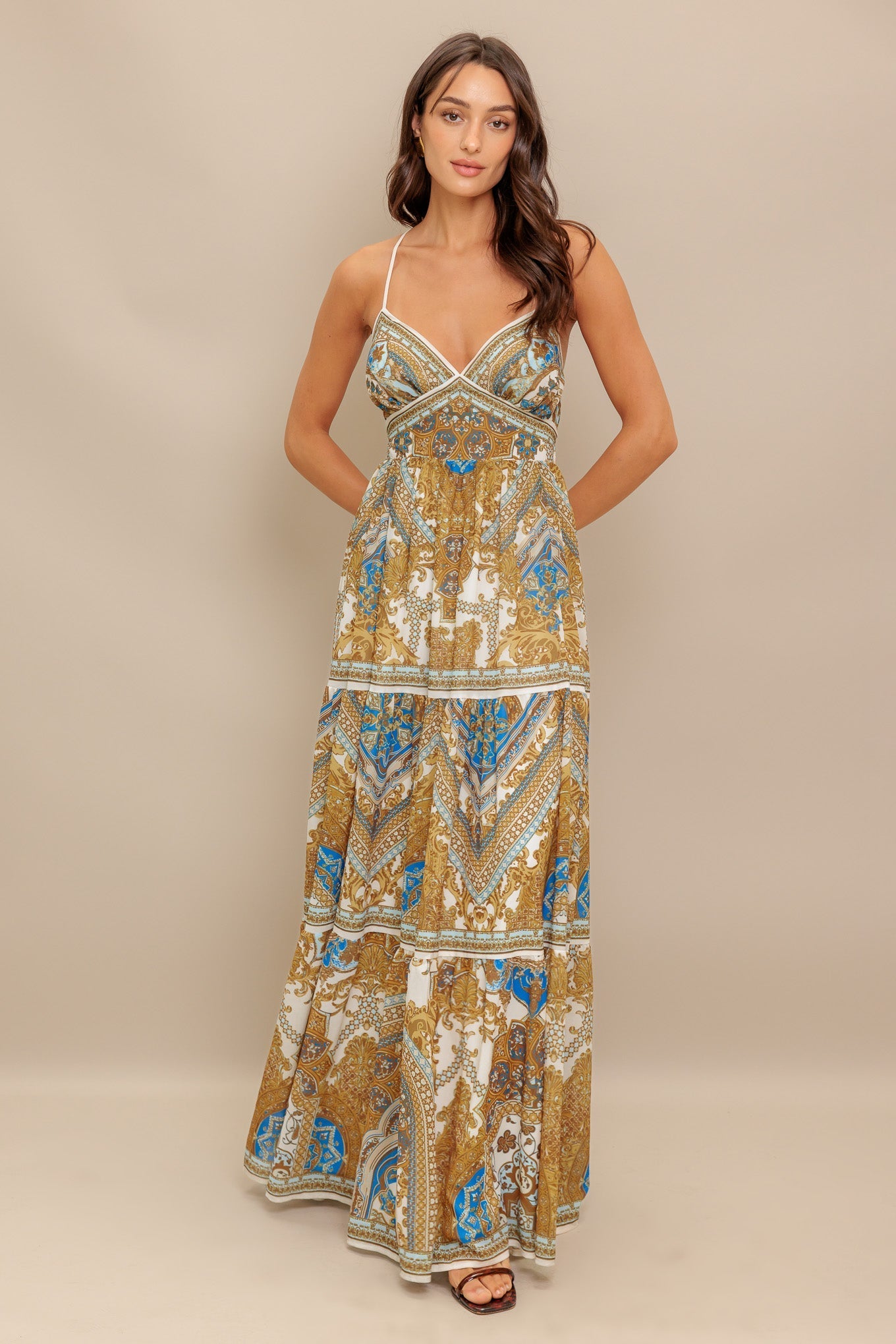 Robe Maxi Palazzo Tissée Dorée