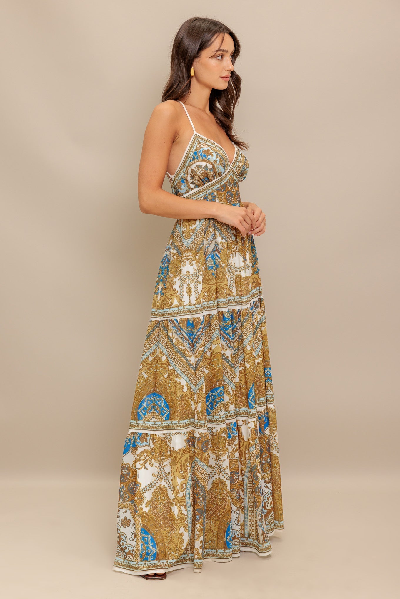 Robe Maxi Palazzo Tissée Dorée