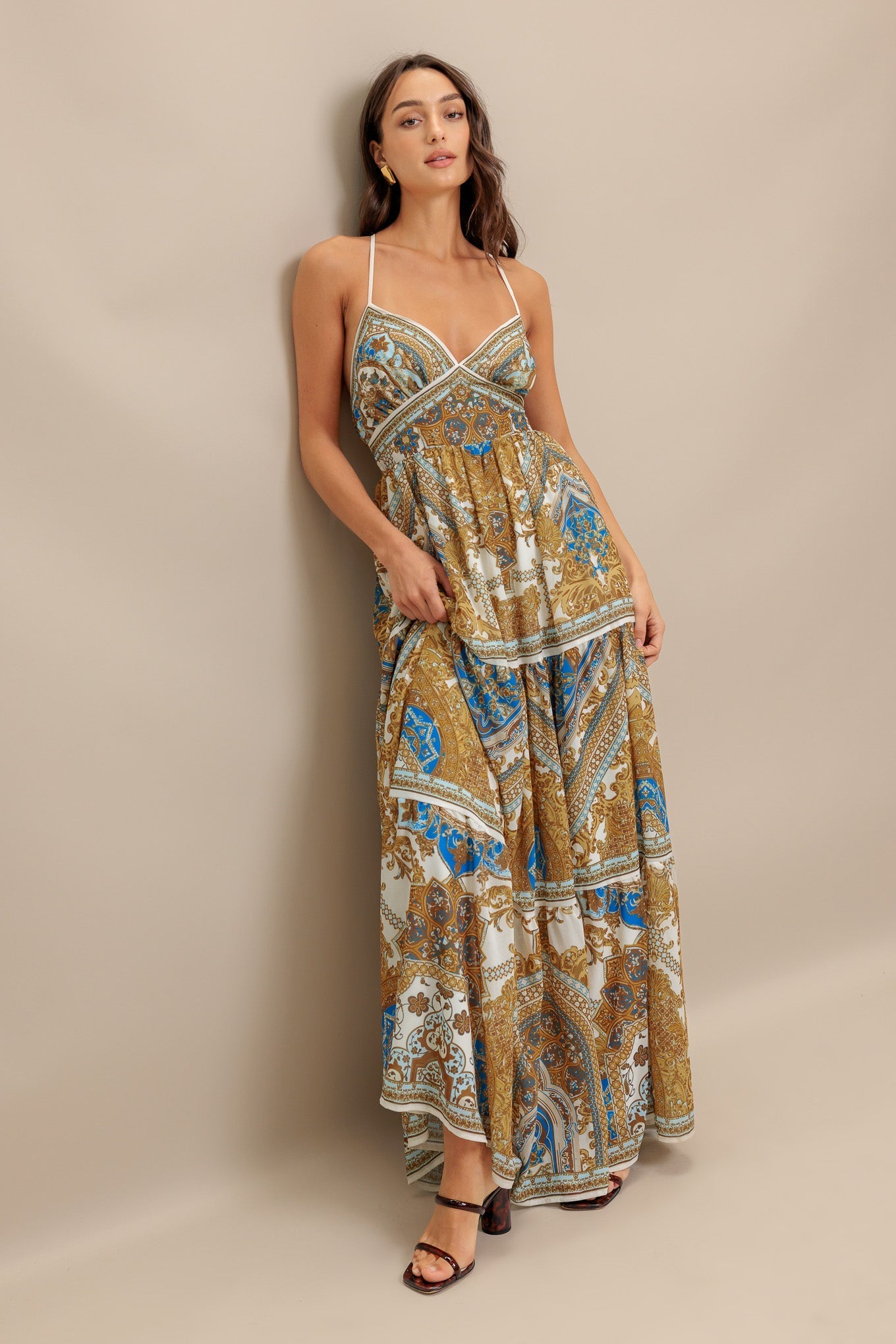 Robe Maxi Palazzo Tissée Dorée