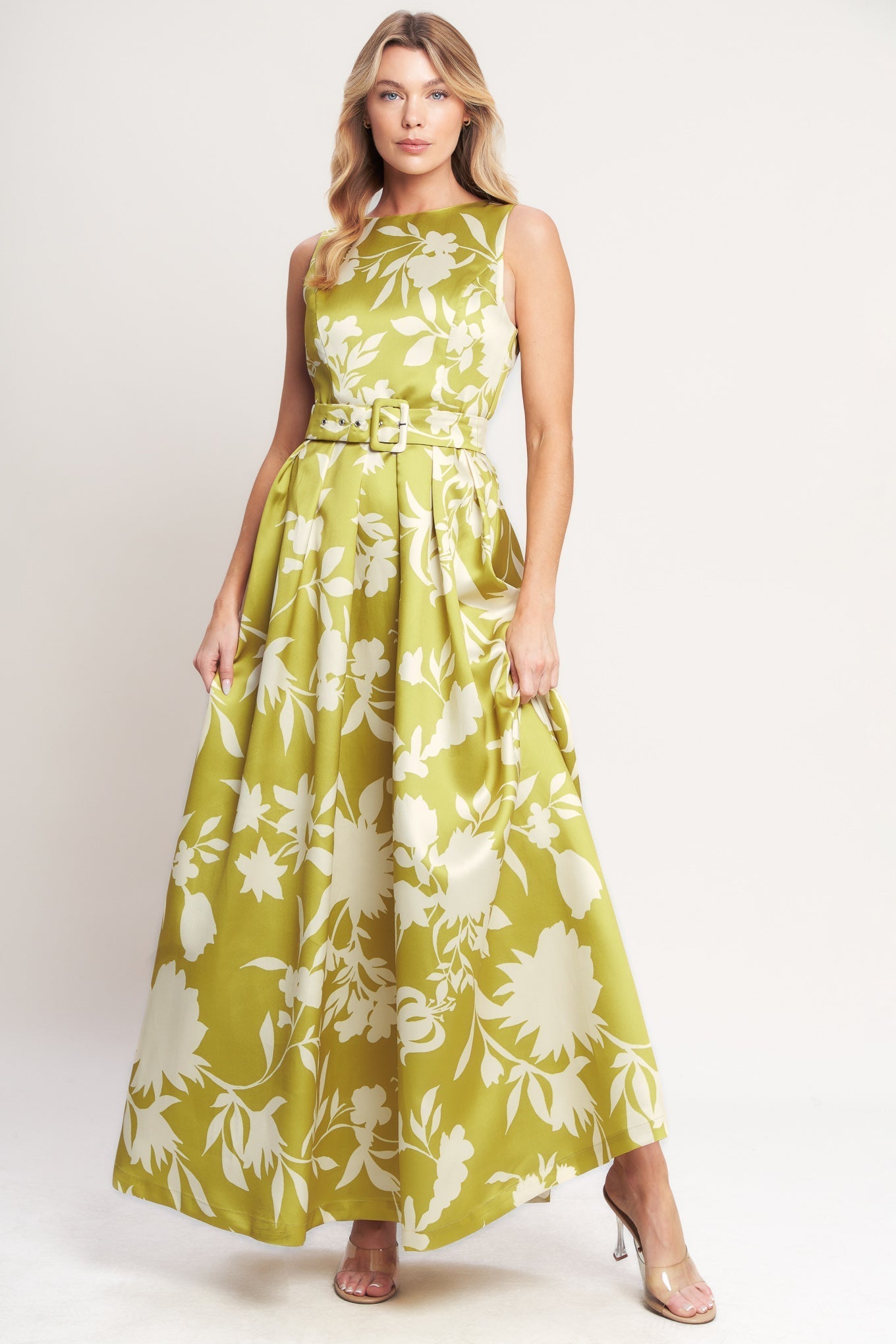 Sapphire Fantasy Lime Vævet Maxikjole