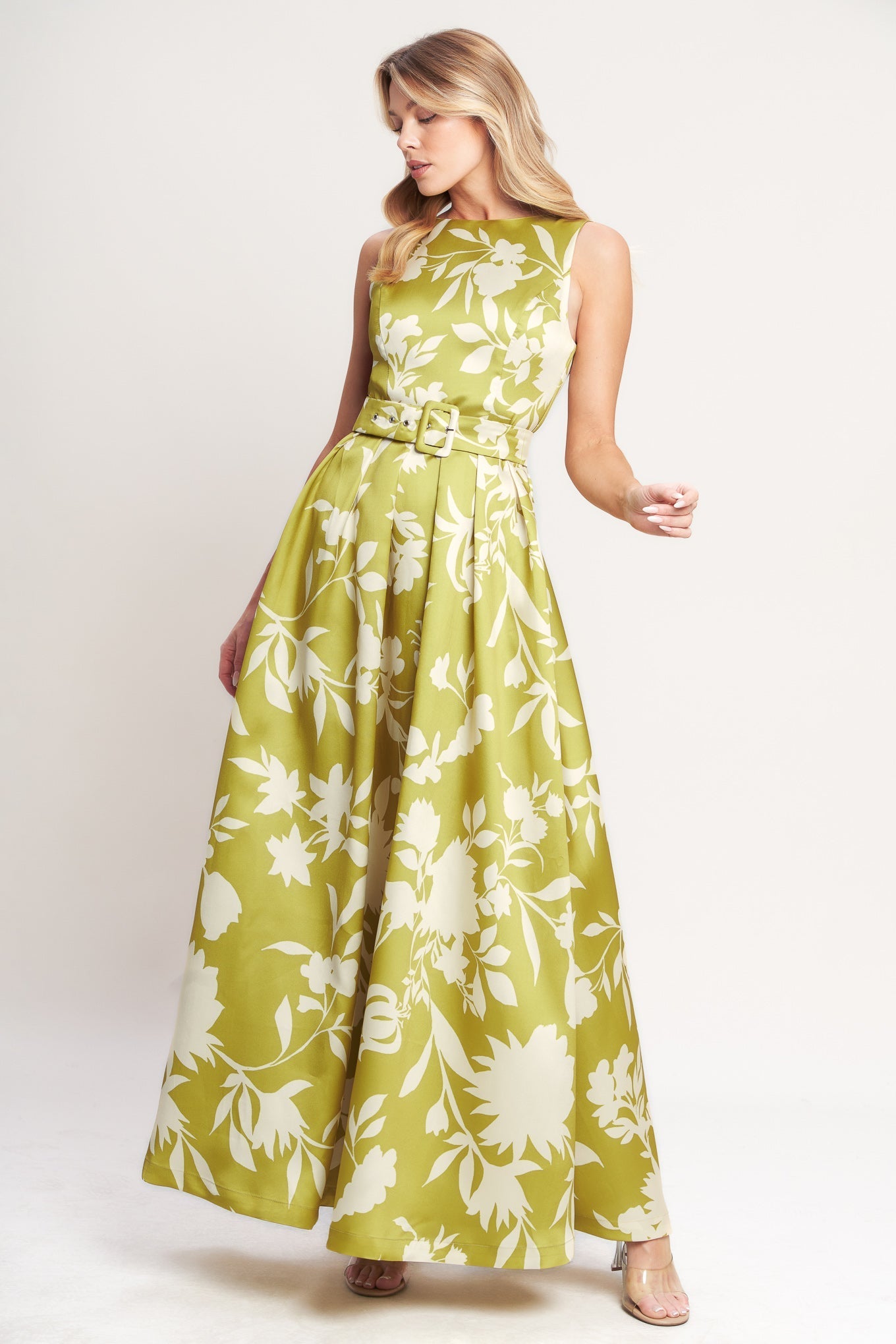 Sapphire Fantasy Lime Vævet Maxikjole