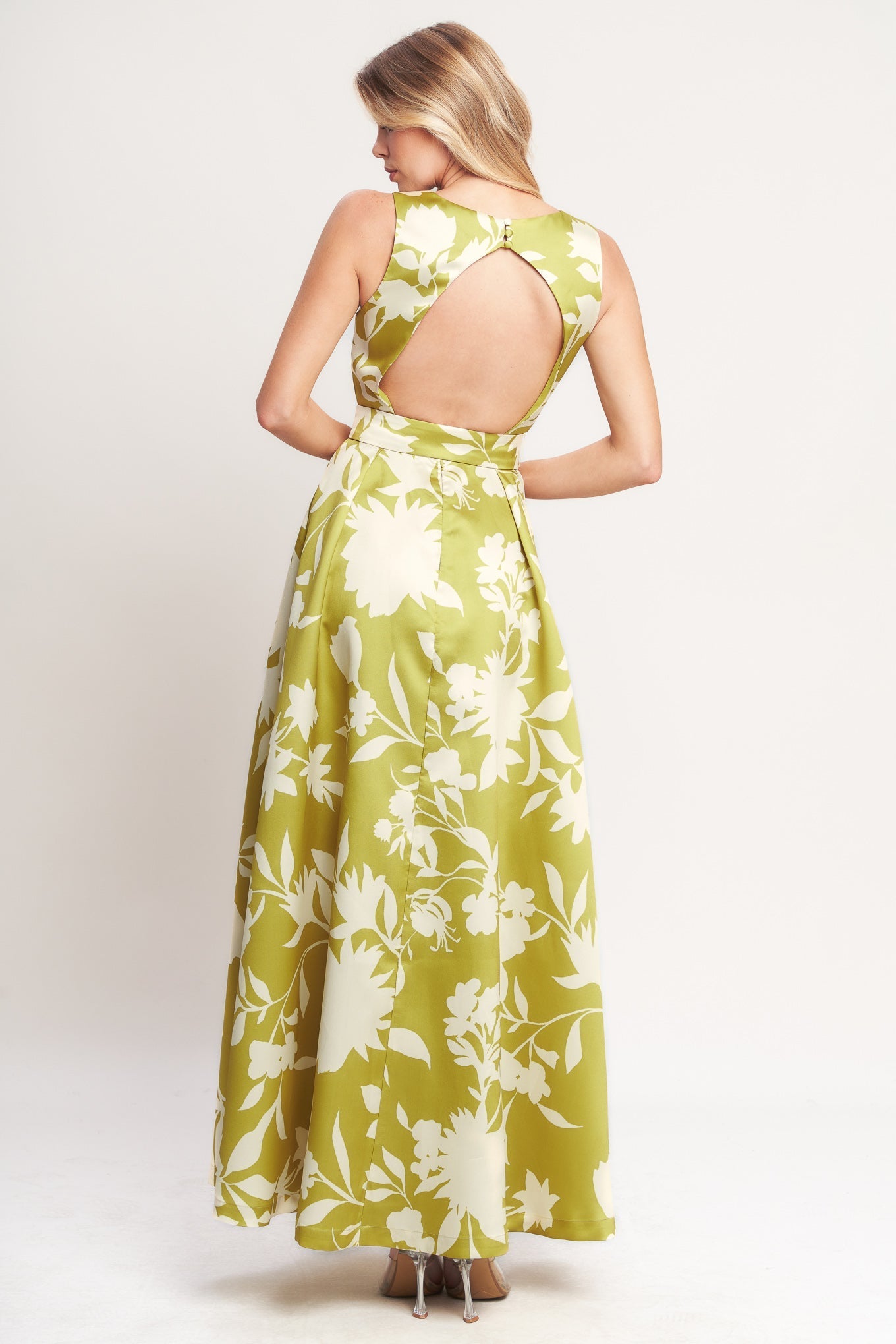 Sapphire Fantasy Lime Vævet Maxikjole