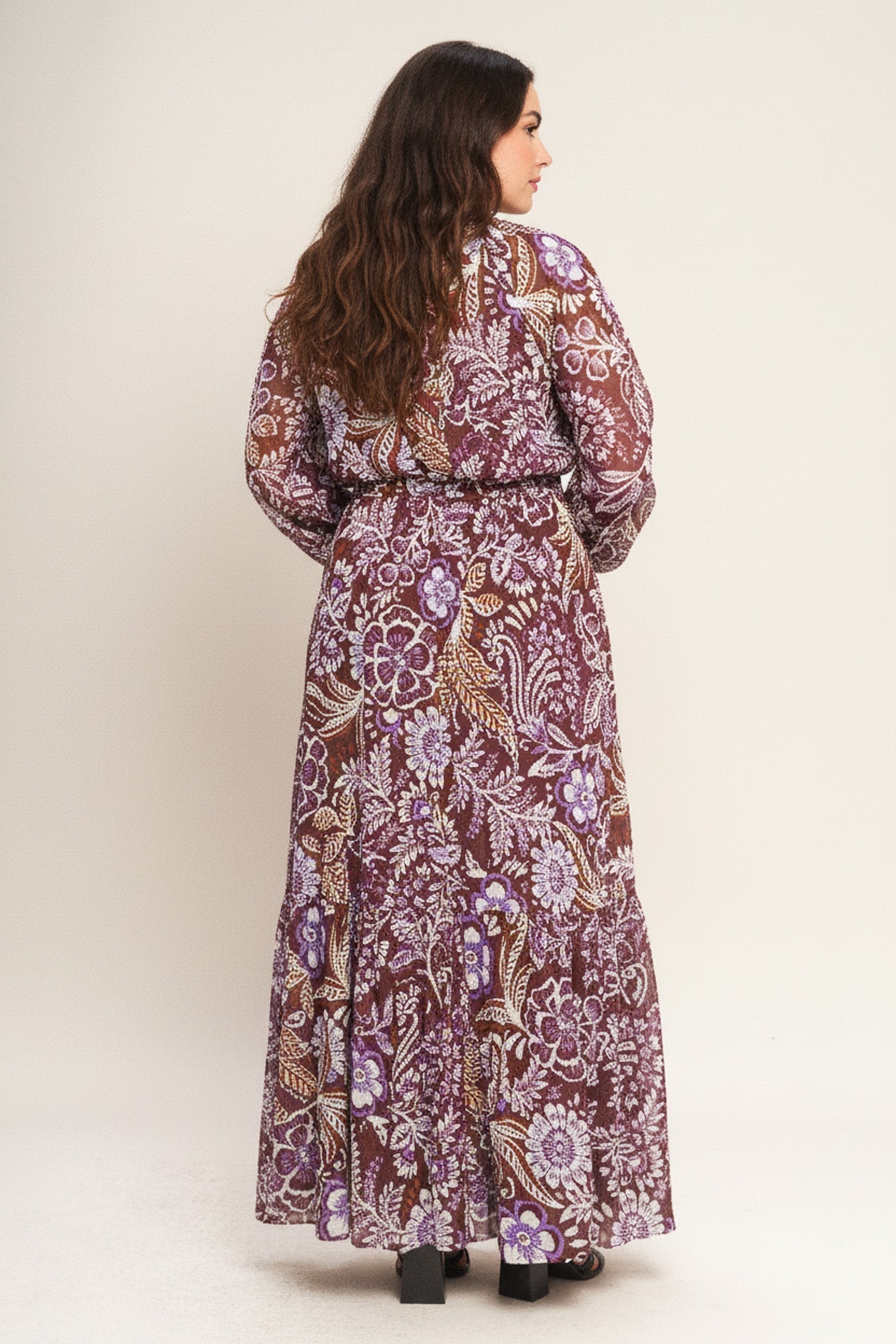 Violet Blossom Spirit Vævet Maxikjole