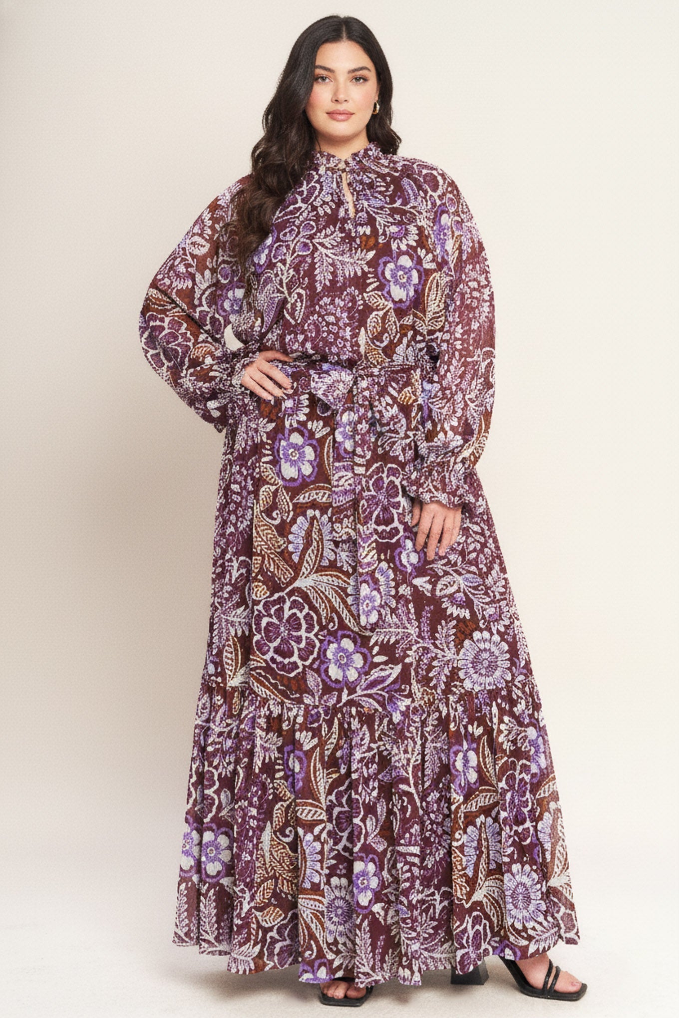Violet Blossom Spirit Vævet Maxikjole