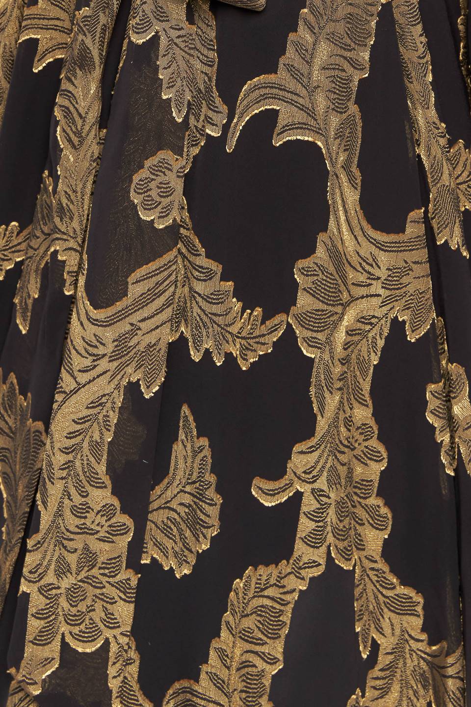 Middernacht Mos Jacquard Geweven Maxi Jurk