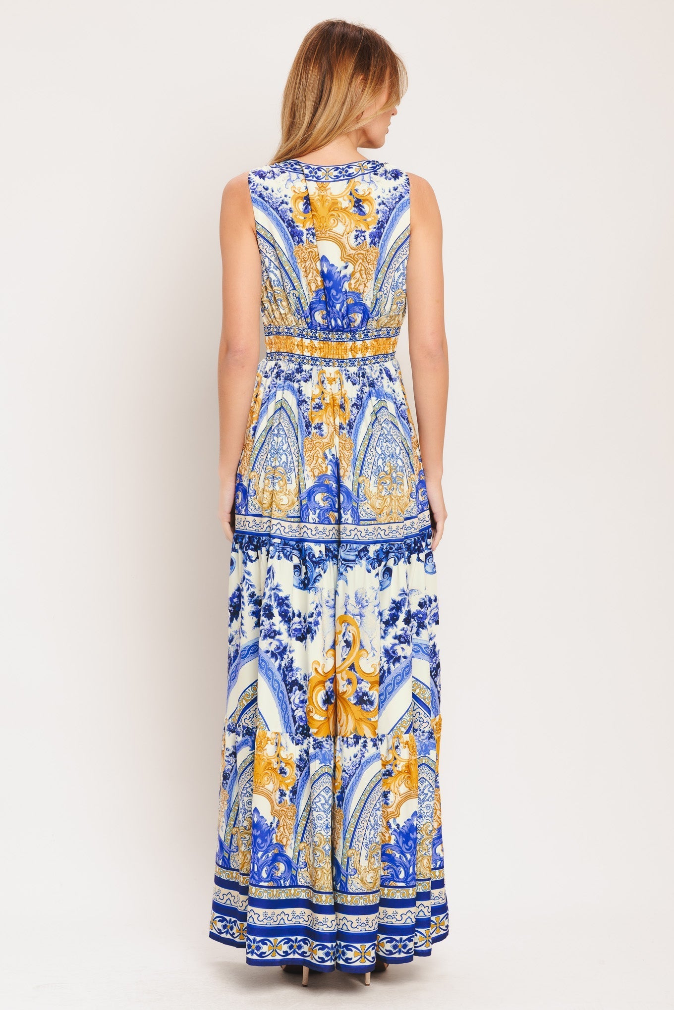 Azure Woven Palazzo Maxi Dress