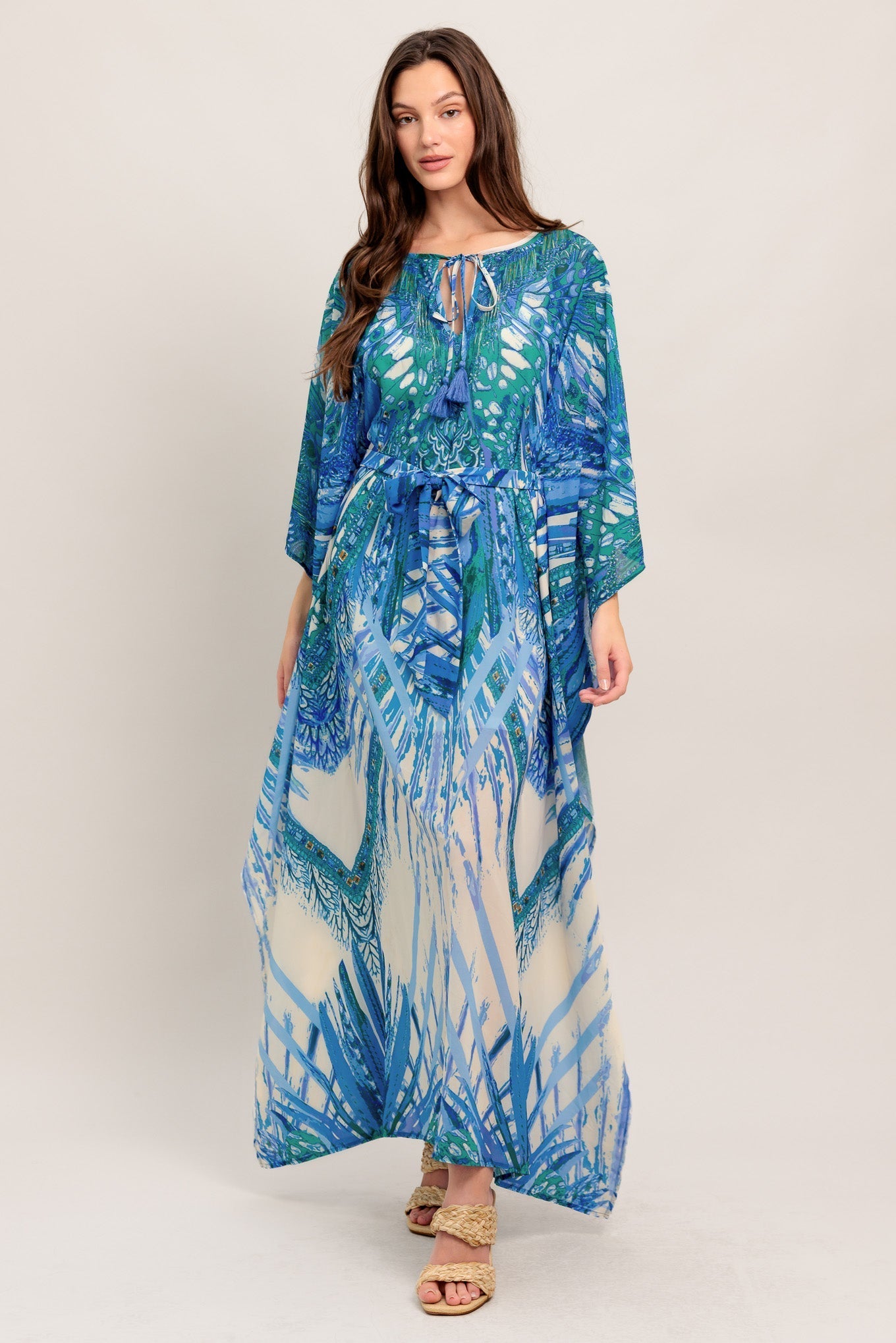 Paradise Vævet Kaftan Maxikjole