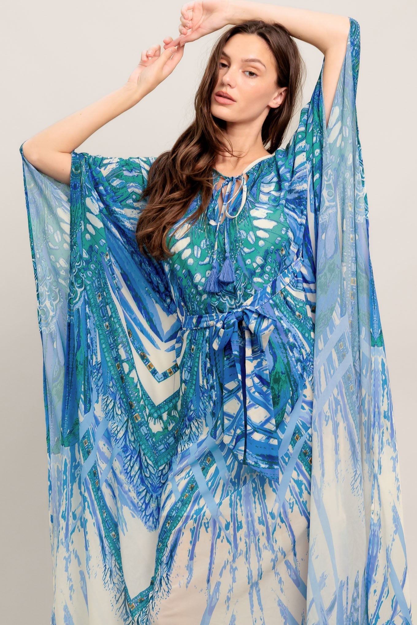 Paradise Vævet Kaftan Maxikjole
