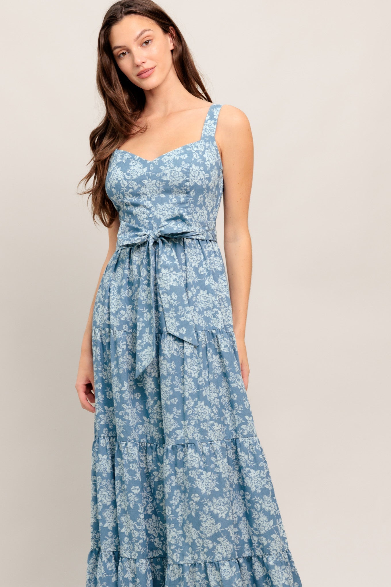 Modern Prairie Floral Vævet Maxikjole